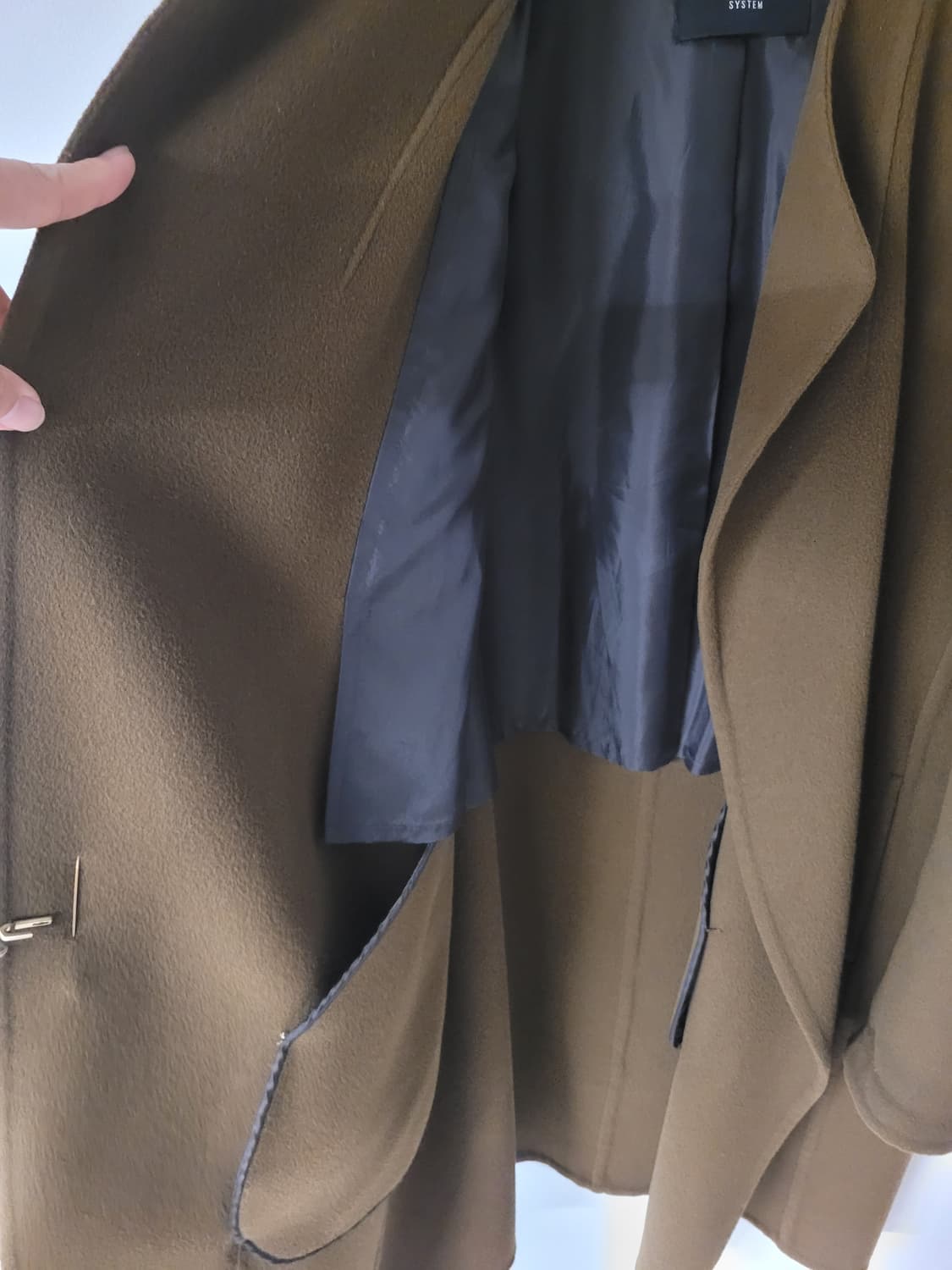 시스템 라운드 핀 포인트 울캐시미어 코트 M 상품이미지3