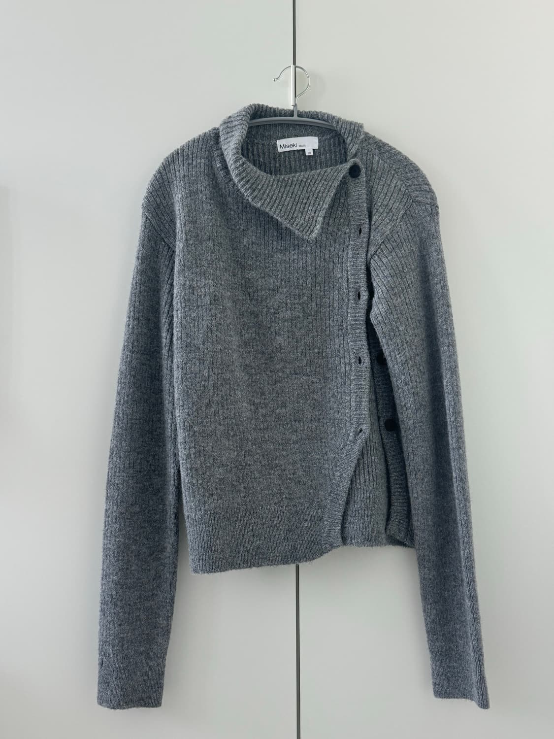 Side button knit GREY 상품이미지5