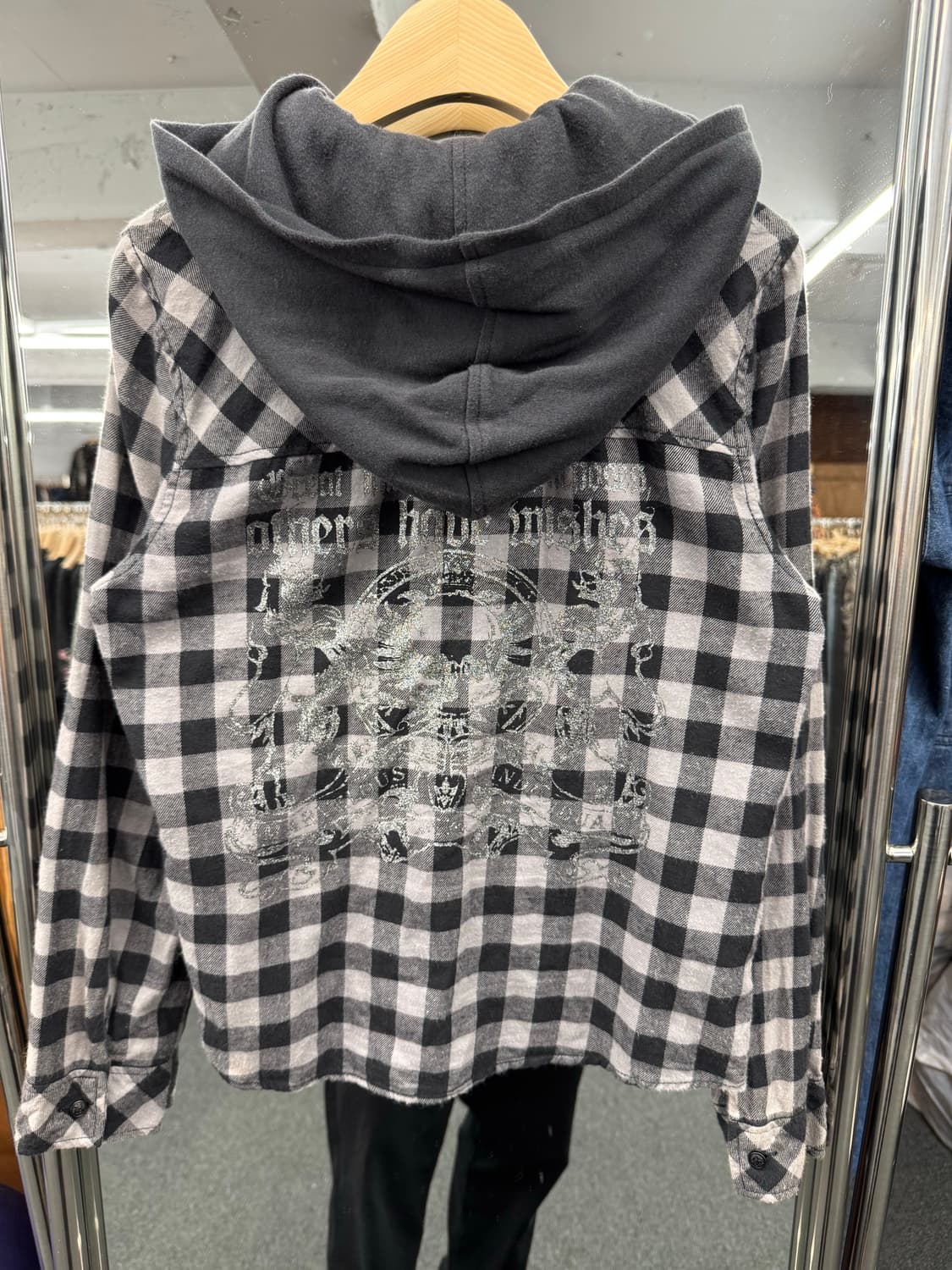 Vestiamo 빈티지 레이어드 후드 체크자켓 상품이미지4