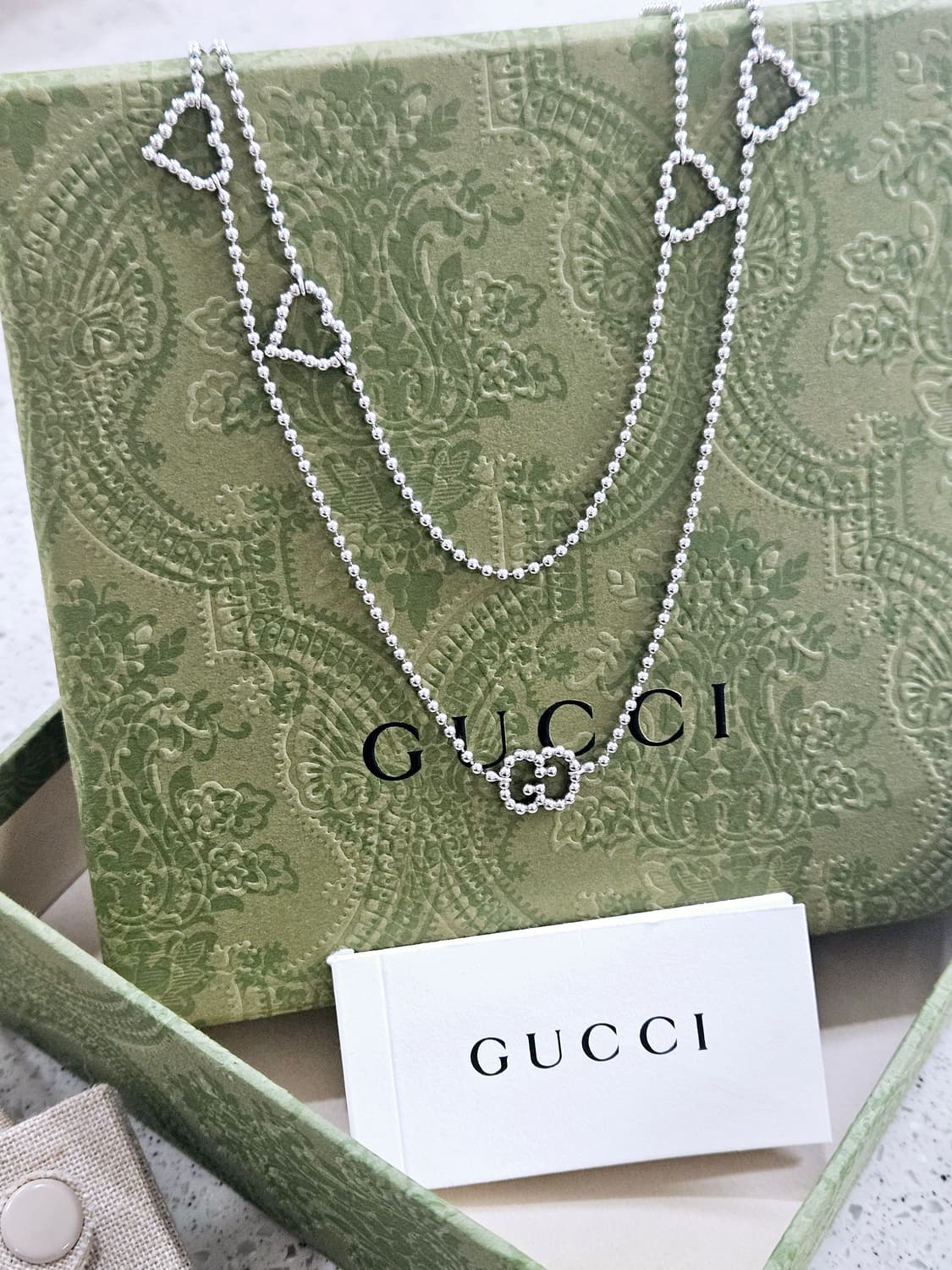 [희귀템] 구찌 925 하트 볼체인 롱 목걸이 90cm [정품/풀박스] 상품이미지1