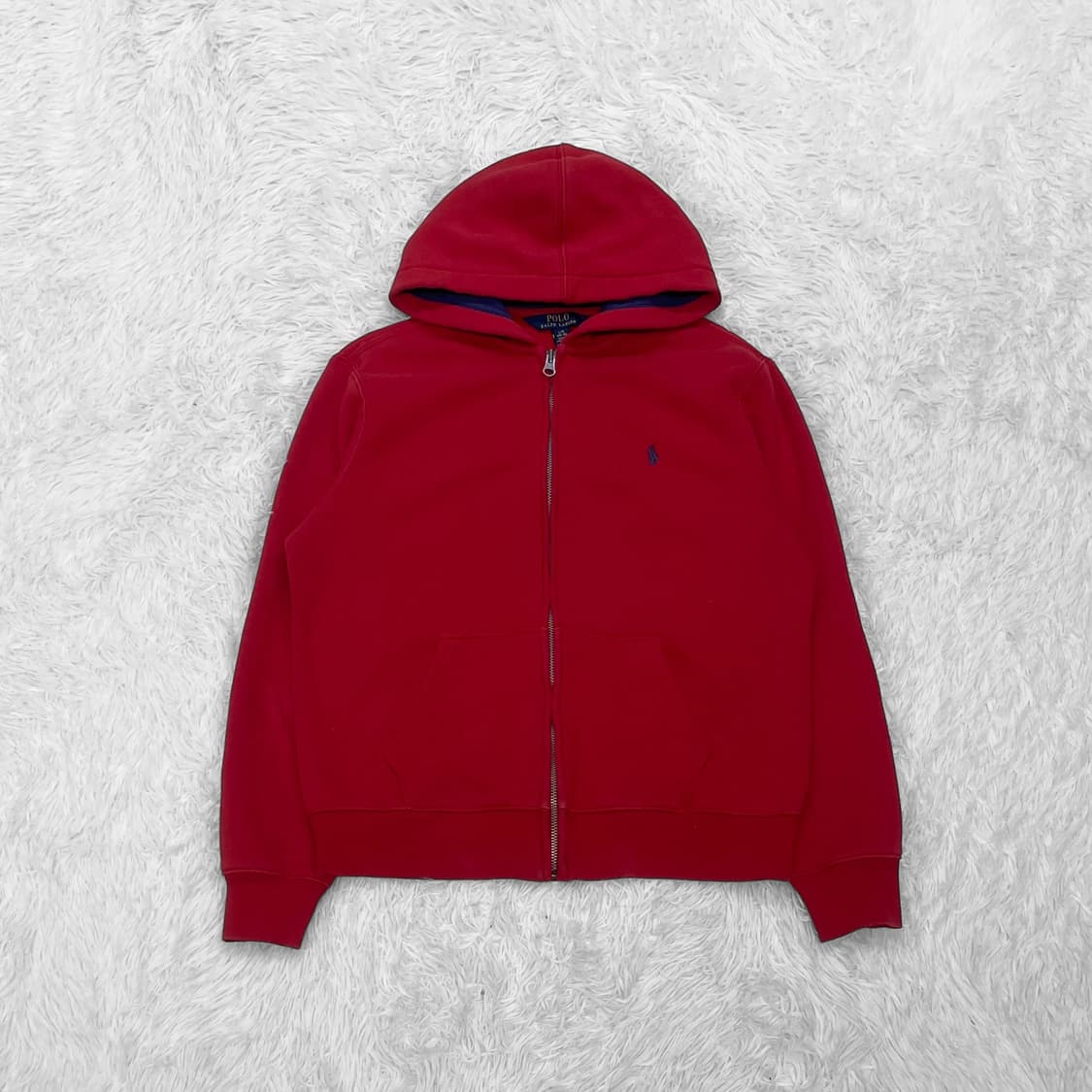 폴로 랄프로렌 포니 로고 후드집업 레드 상품이미지2