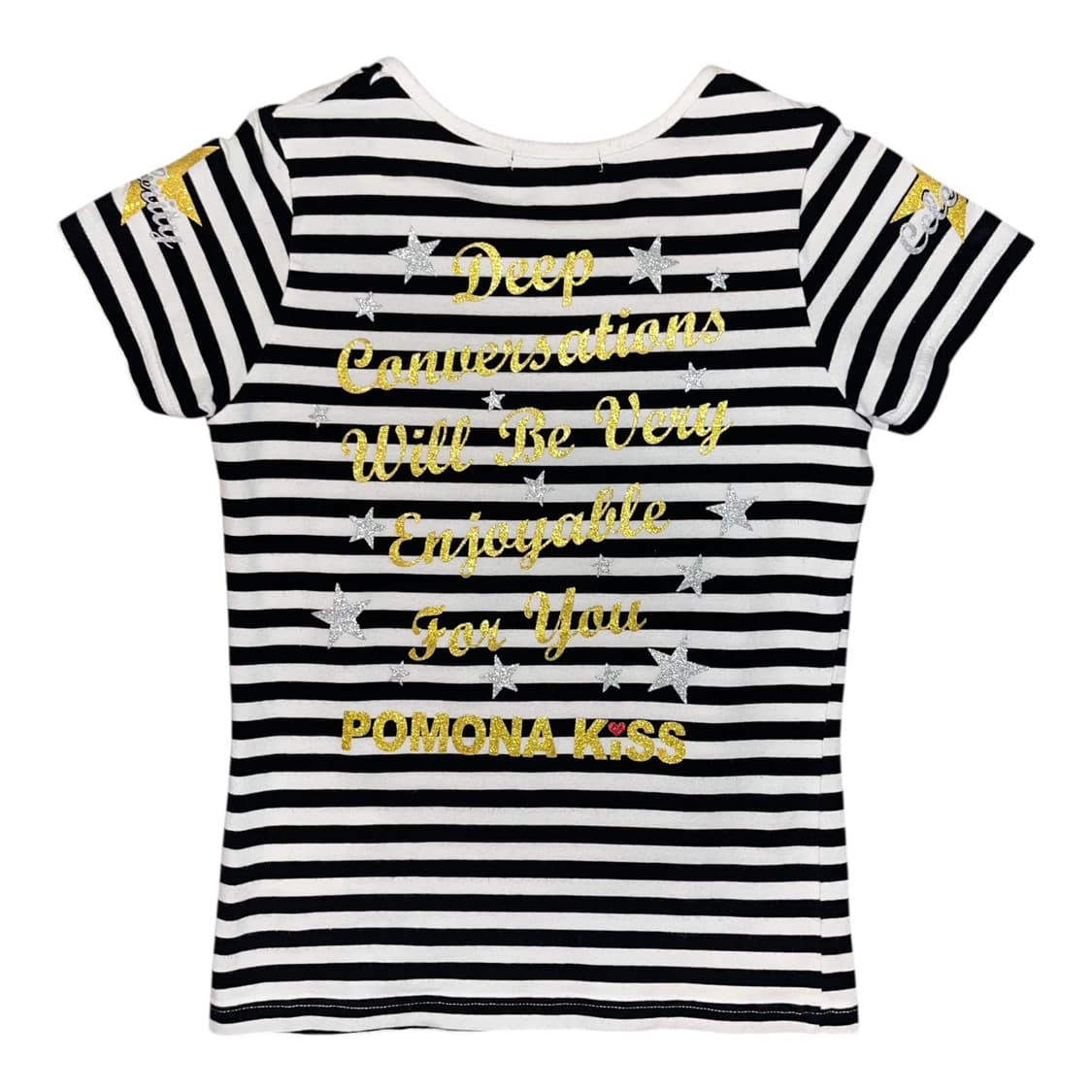 글리터 프린팅 큐빅 단가라 반팔티 키치갸루y2k 상품이미지3