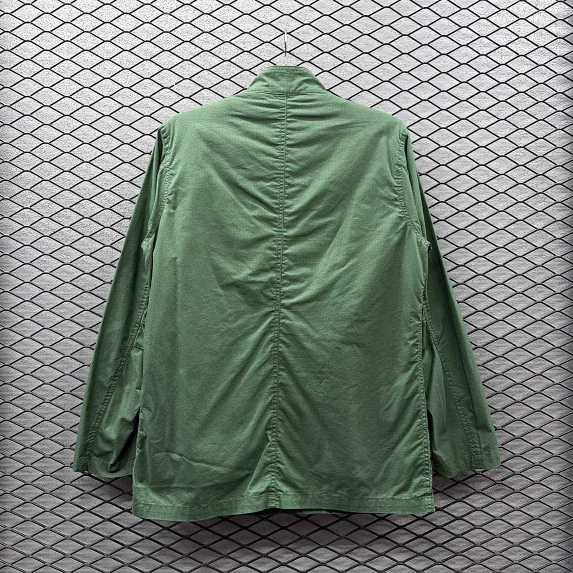 스탠카라 필드자켓 퀼팅안감 히든버튼 디테일 그린 상품이미지3