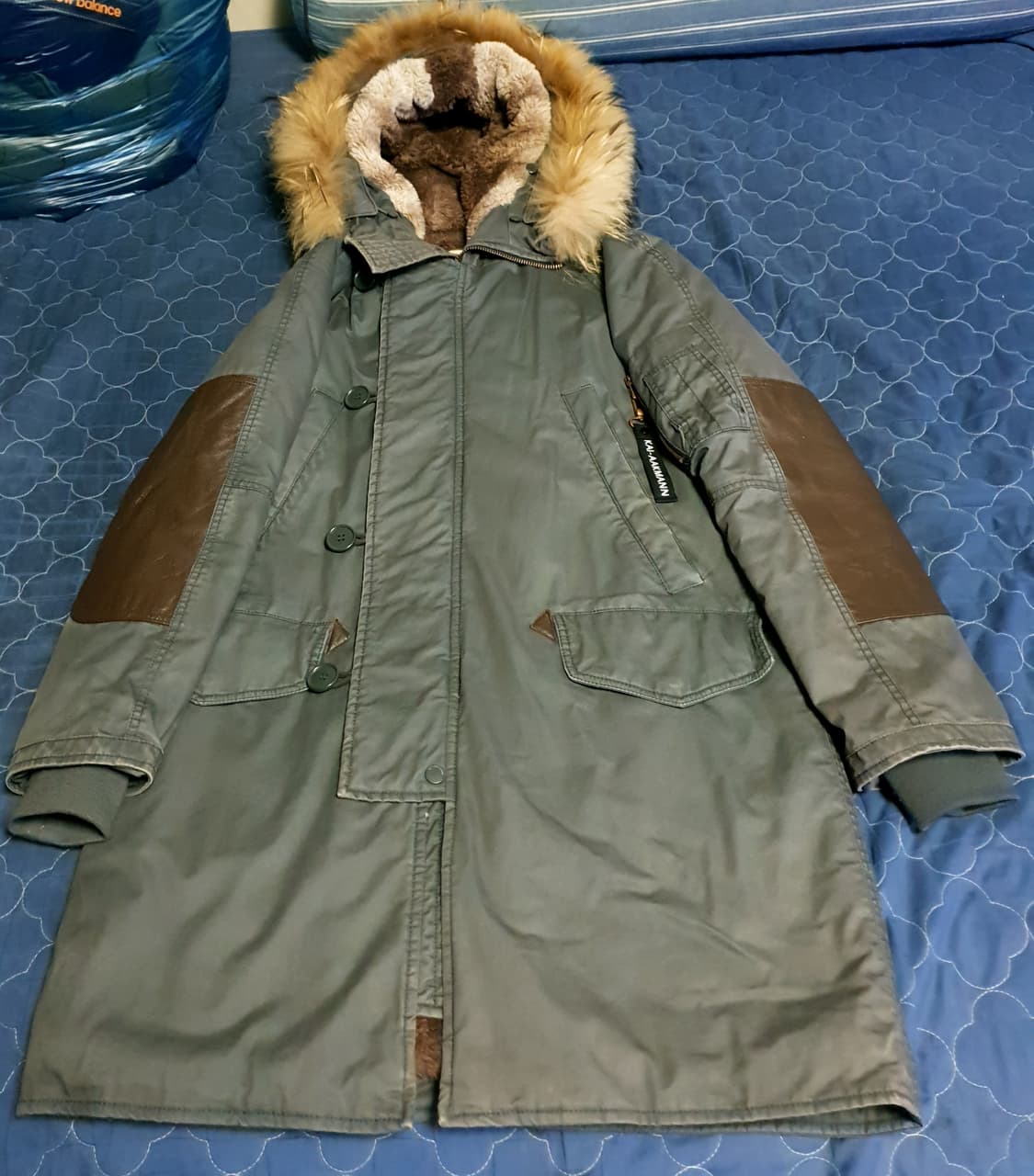 카이아크만 미공군 N3B 안감모피 엘보 양가죽 야상 파카 딥그레이 (M) 상품이미지1