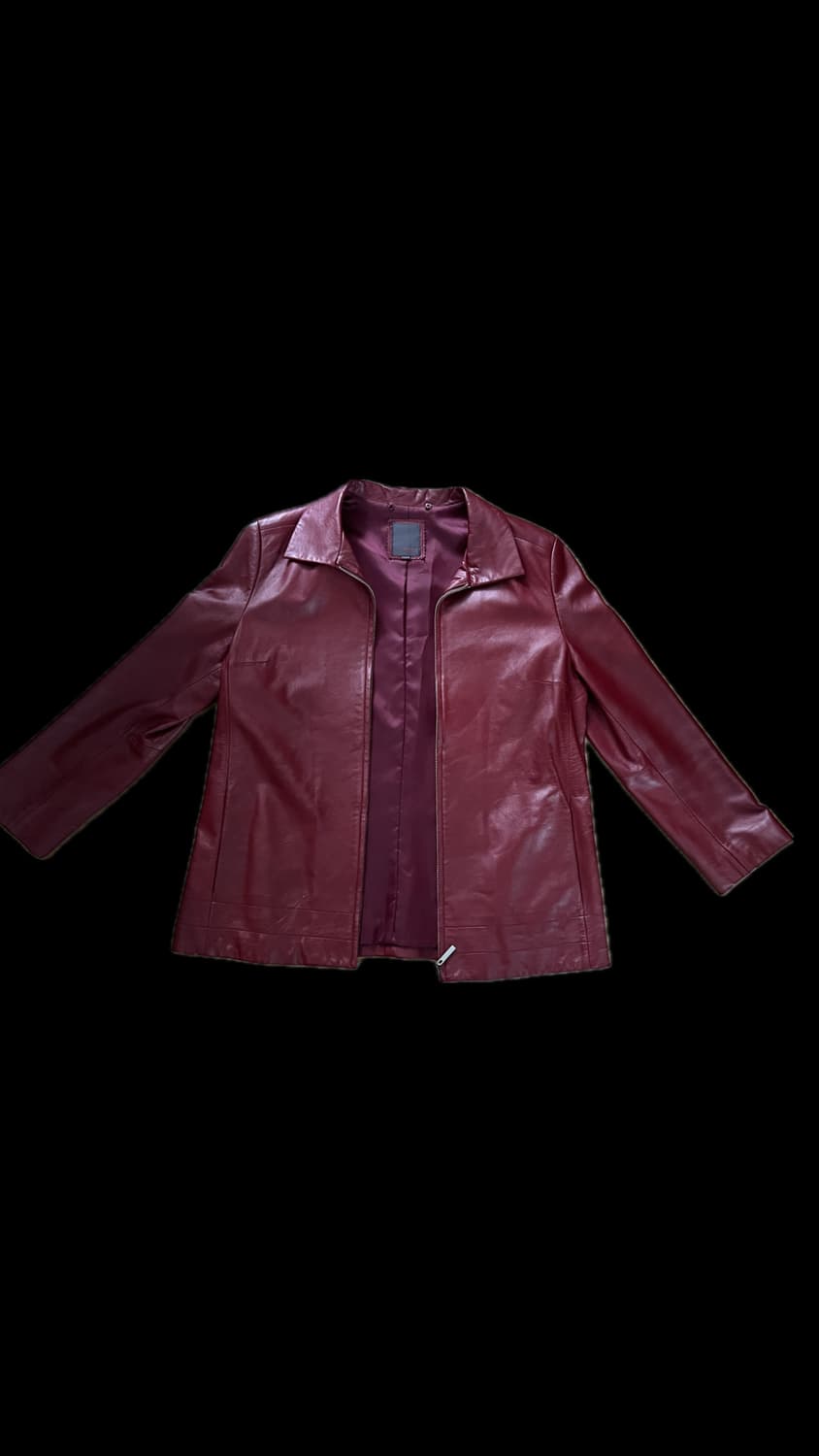 real leather jaket burgundy 상품이미지5