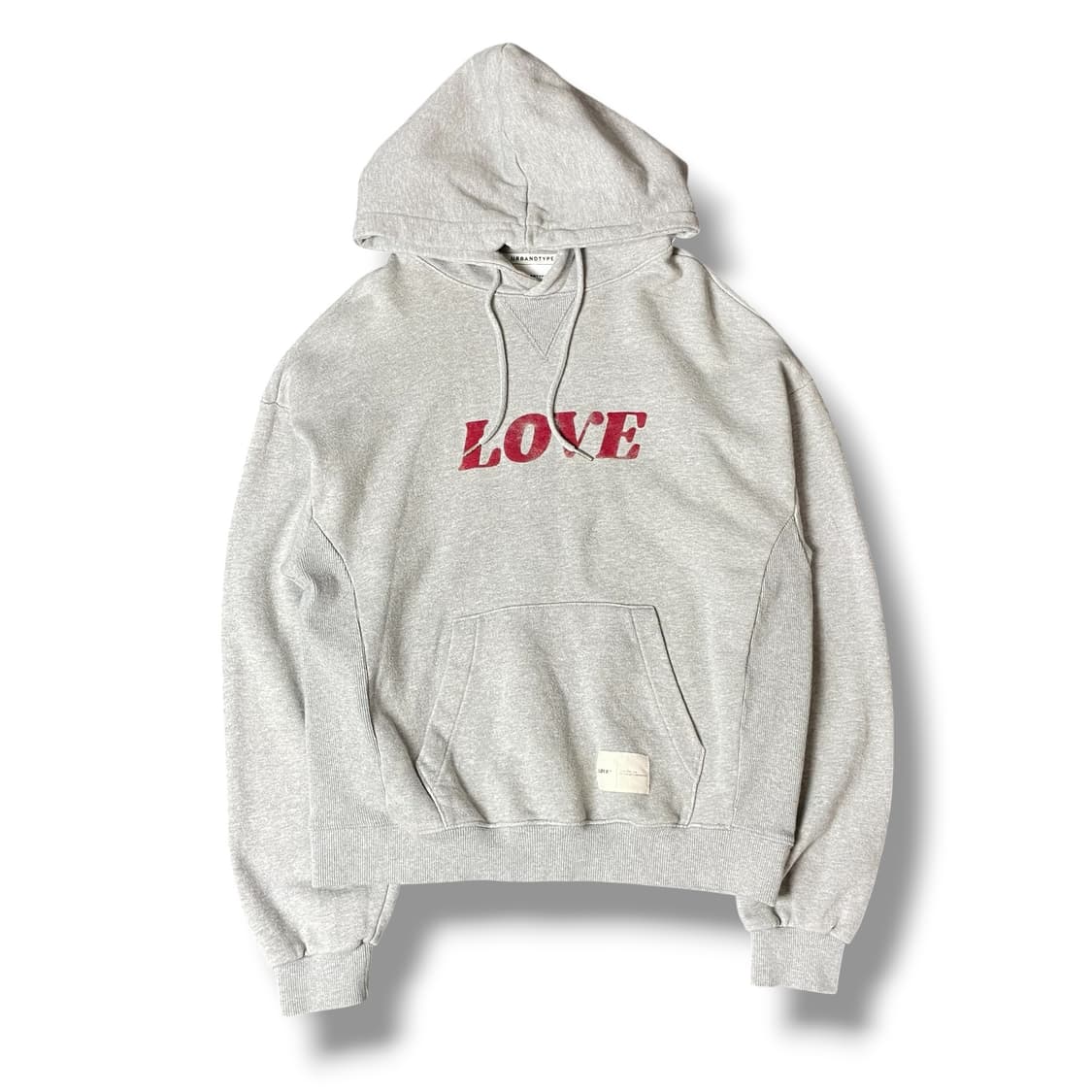어반디타입 LOVE 빅로고 그레이 후드 S 상품이미지1