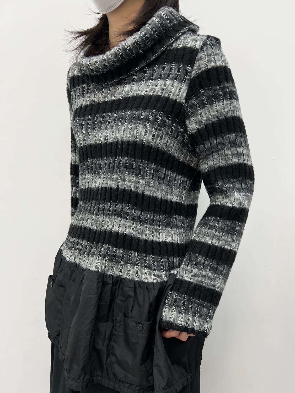 stripe knit pocket top 상품이미지2