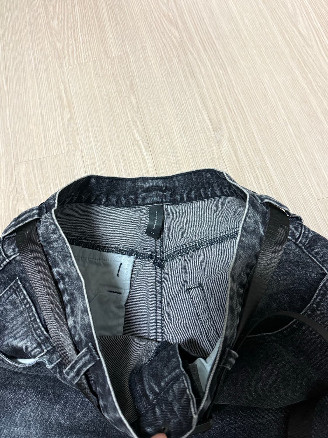 [2] 25AW 모이프 와이드 벨티드 6p 데님 청바지 스모키 인디고 상품이미지6