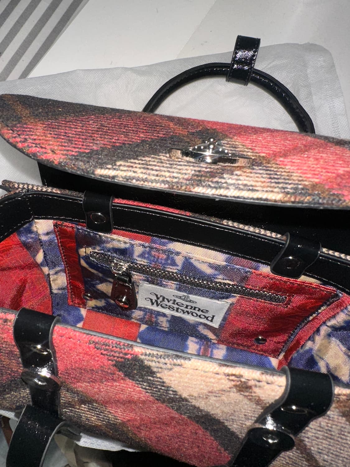 비비안웨스트우드 해리스 트위드 체크 베티나 백 상품이미지3