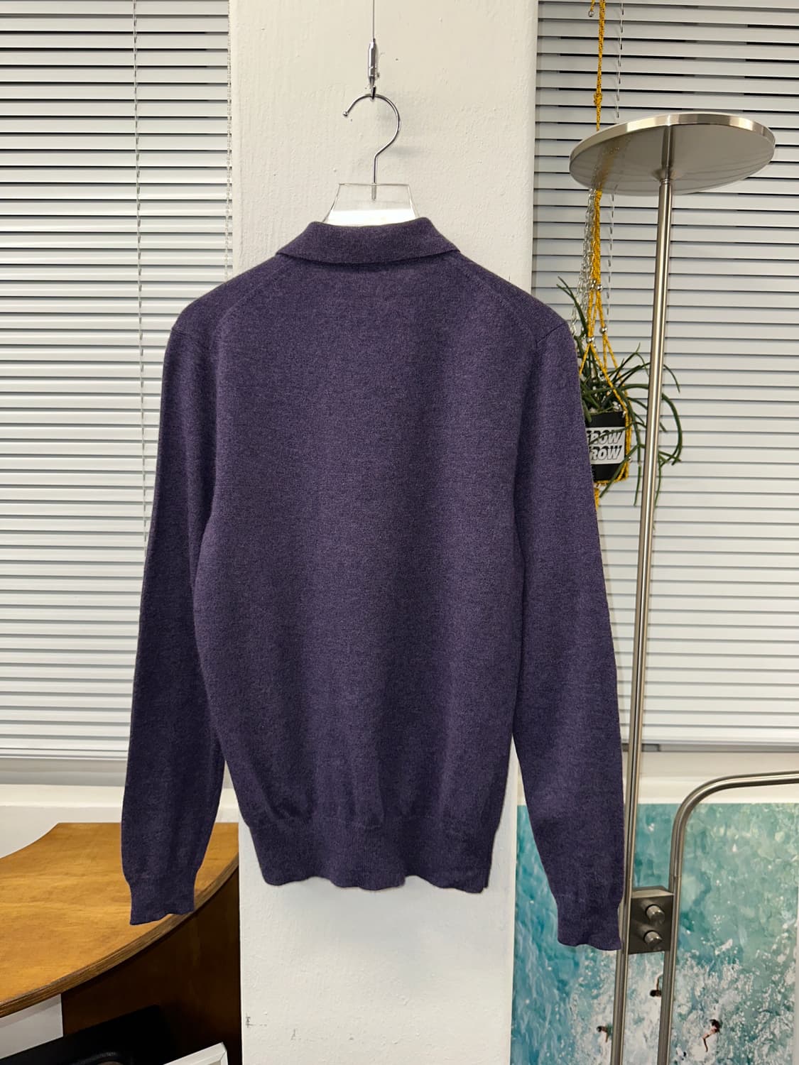 폴로 메리노울 퍼플 카라 니트  상품이미지2