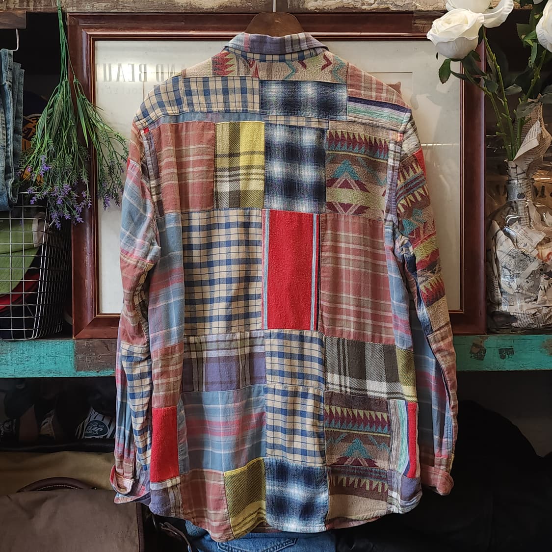 폴로 데님앤서플라이 패치워크 투포켓 체크셔츠 M 상품이미지3