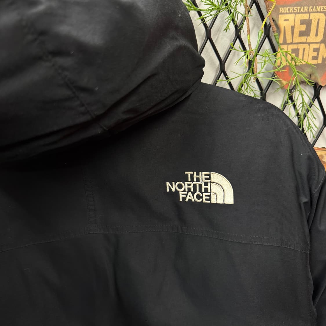 00s 노스페이스 다운 패딩 후드 점퍼 전면 포켓 포인트 블랙 상품이미지6