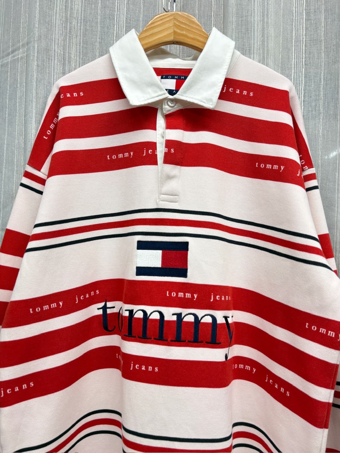 타미힐피거 올드스쿨 스트라이프 럭비티 pk 카라티 상품이미지8