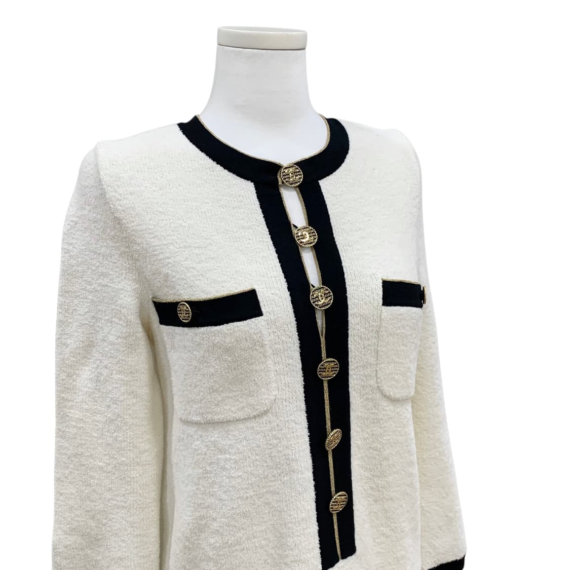 샤넬 CC버튼 테리 부클 니트 원피스 상품이미지4