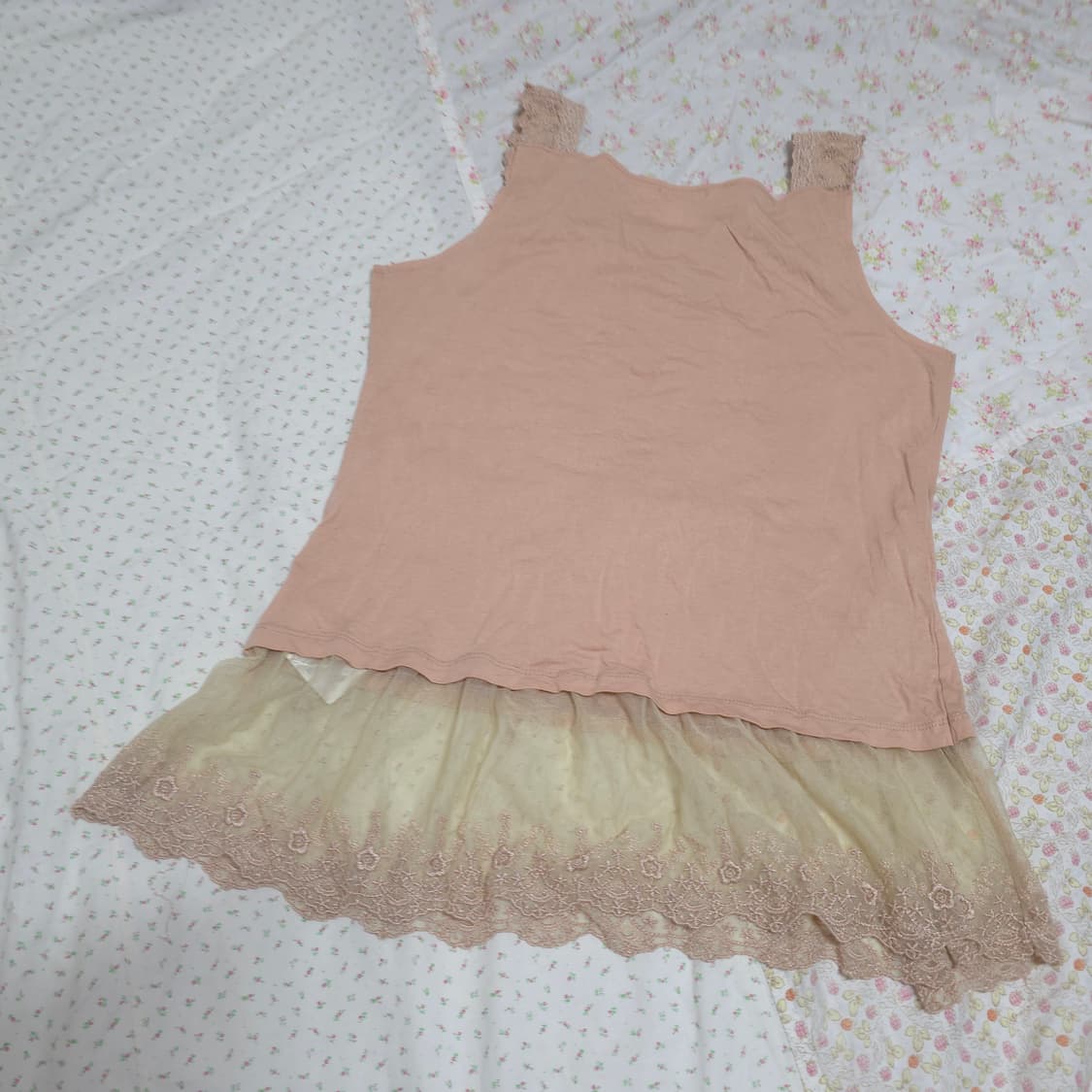 빈티지 엑시즈팜 레이스 큐빅 슬리브리스 나시  페어리 모리 상품이미지5