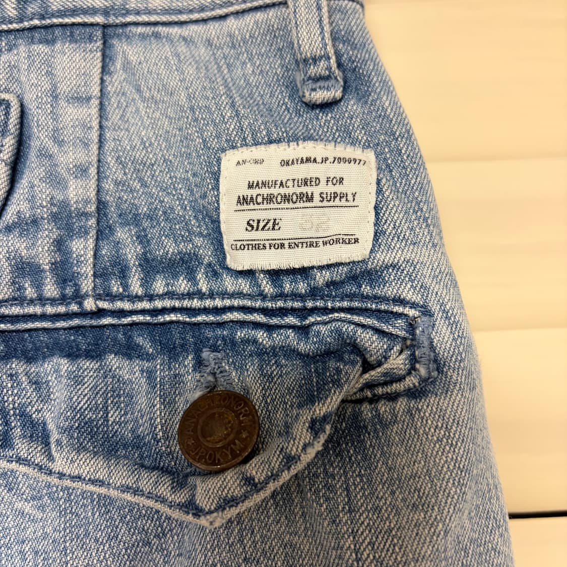 아나크로놈 ANACHRONORM 빈티지 워시드 데님 청바지 W32 상품이미지8