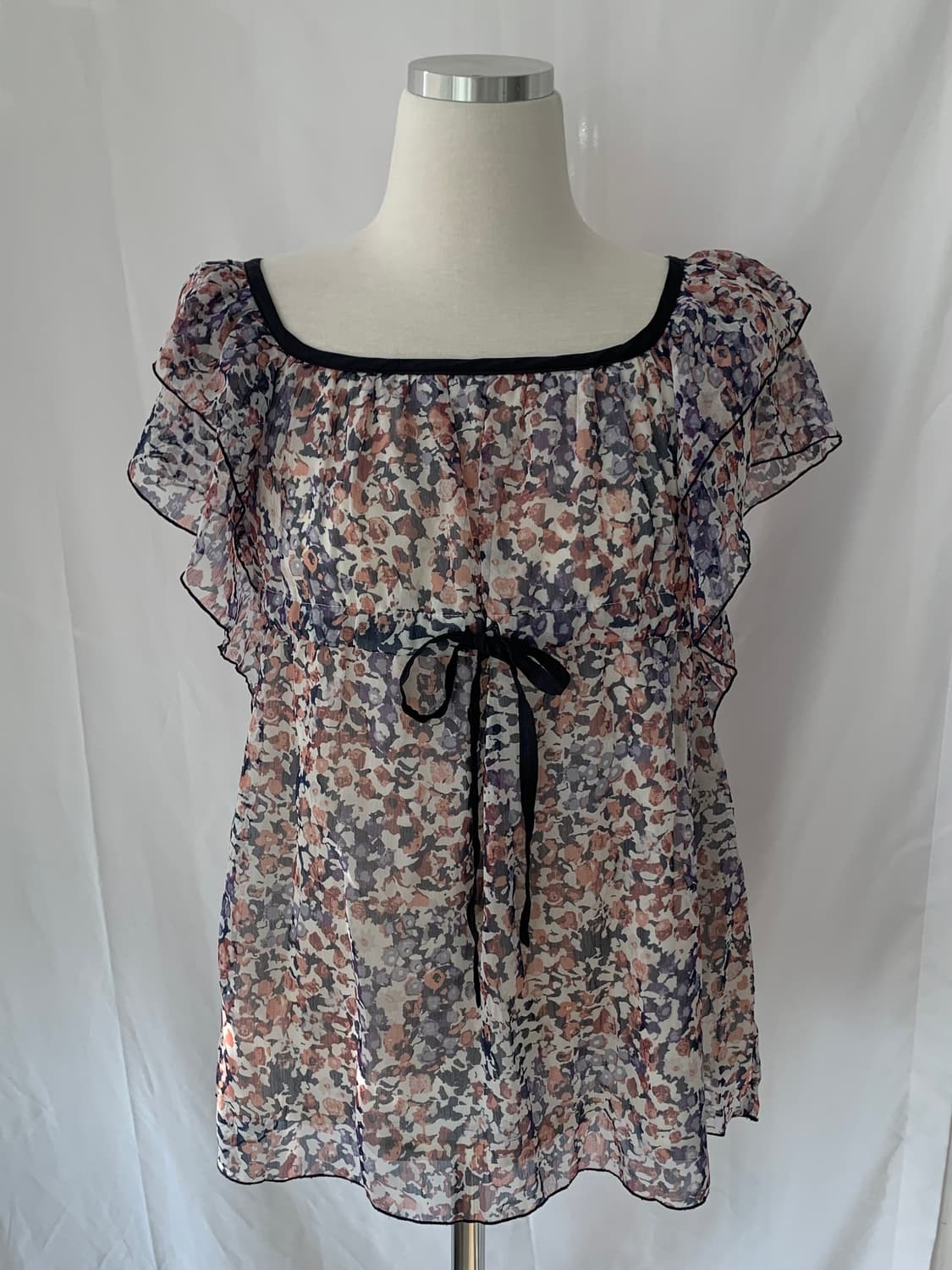 플라워 리본 블라우스 상품이미지1