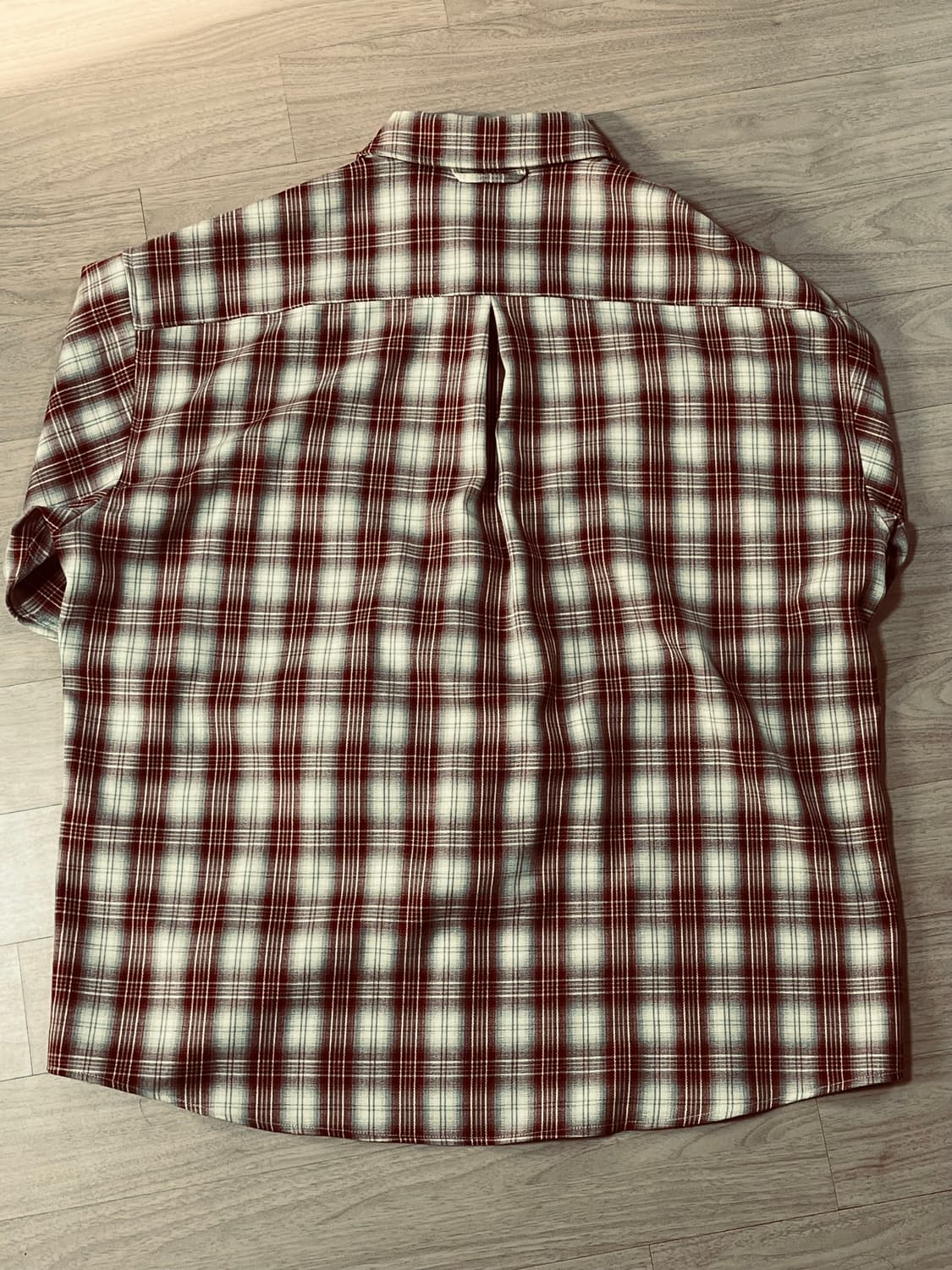 넌블랭크 옴브레 체크셔츠 레드 L 상품이미지2