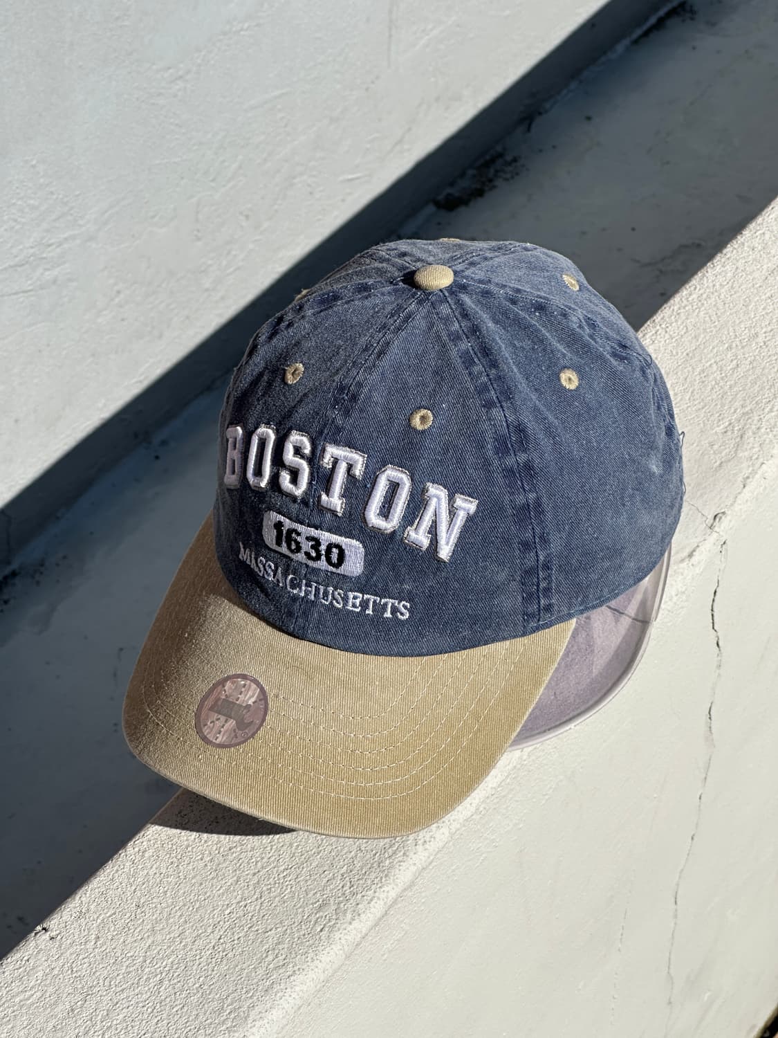 [F] 빈티지 로고 투톤 볼캡 모자 상품이미지2