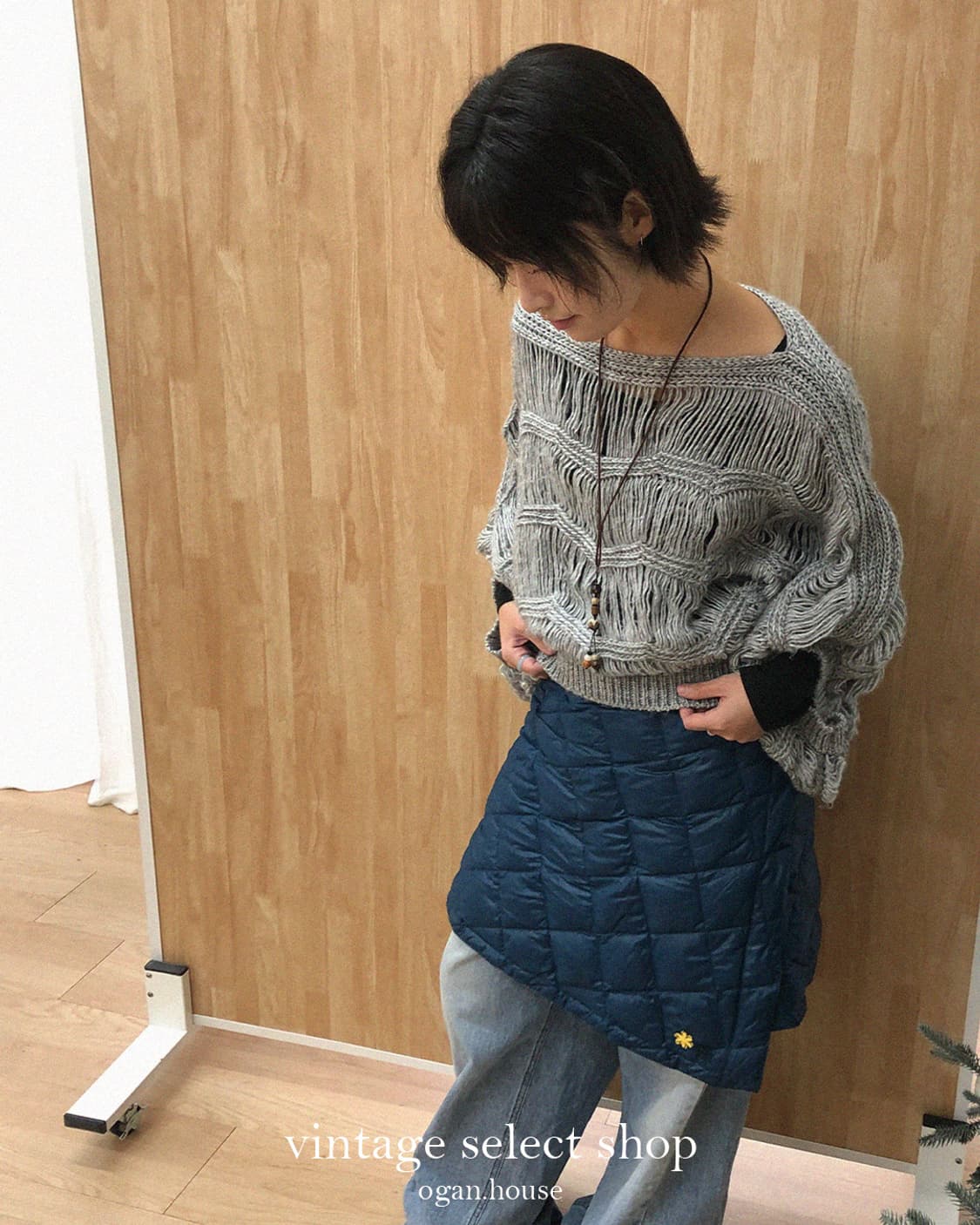 vintage boat neck knit top 상품이미지3