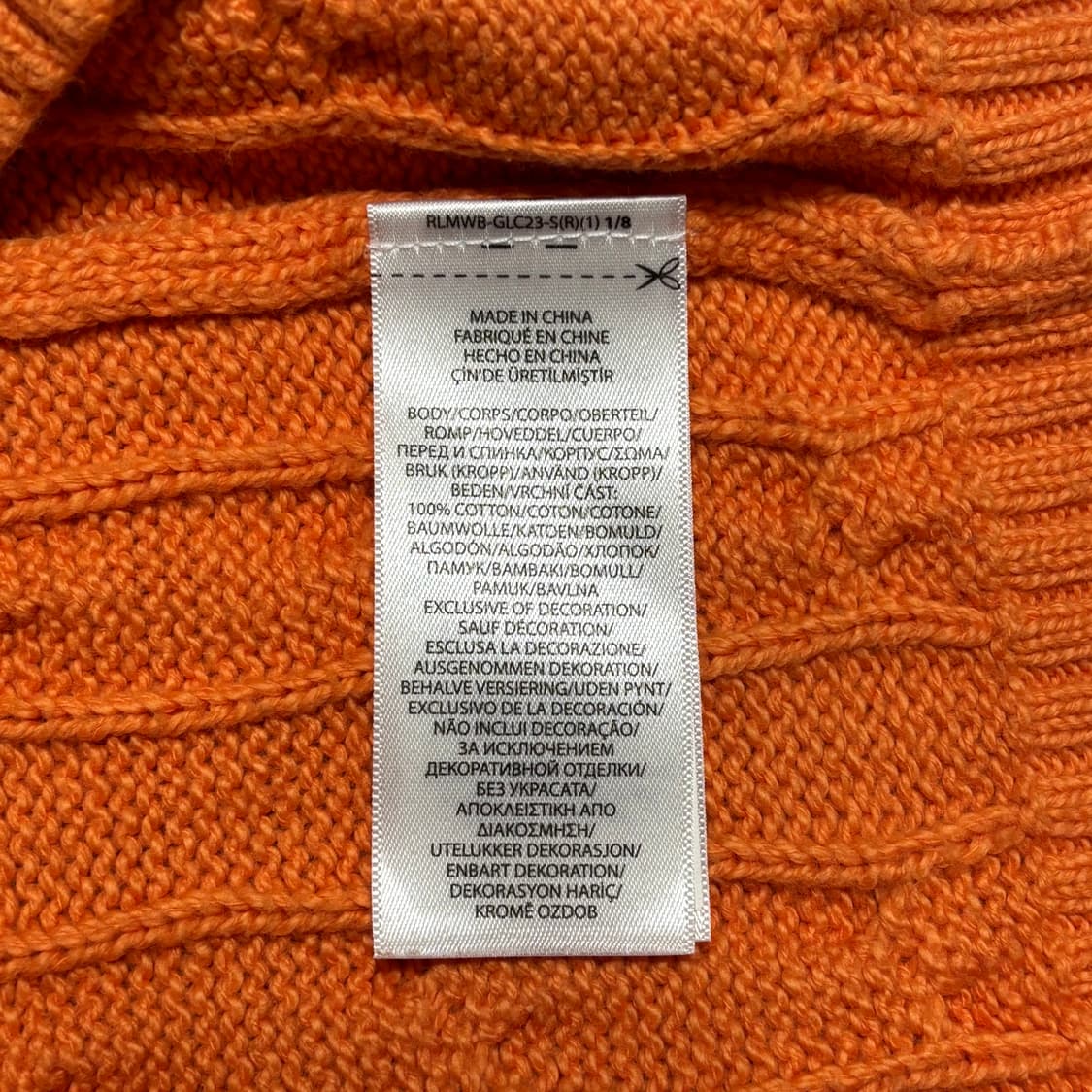 S 폴로랄프로렌 네이비 포니 오렌지 케이블 니트 상품이미지5