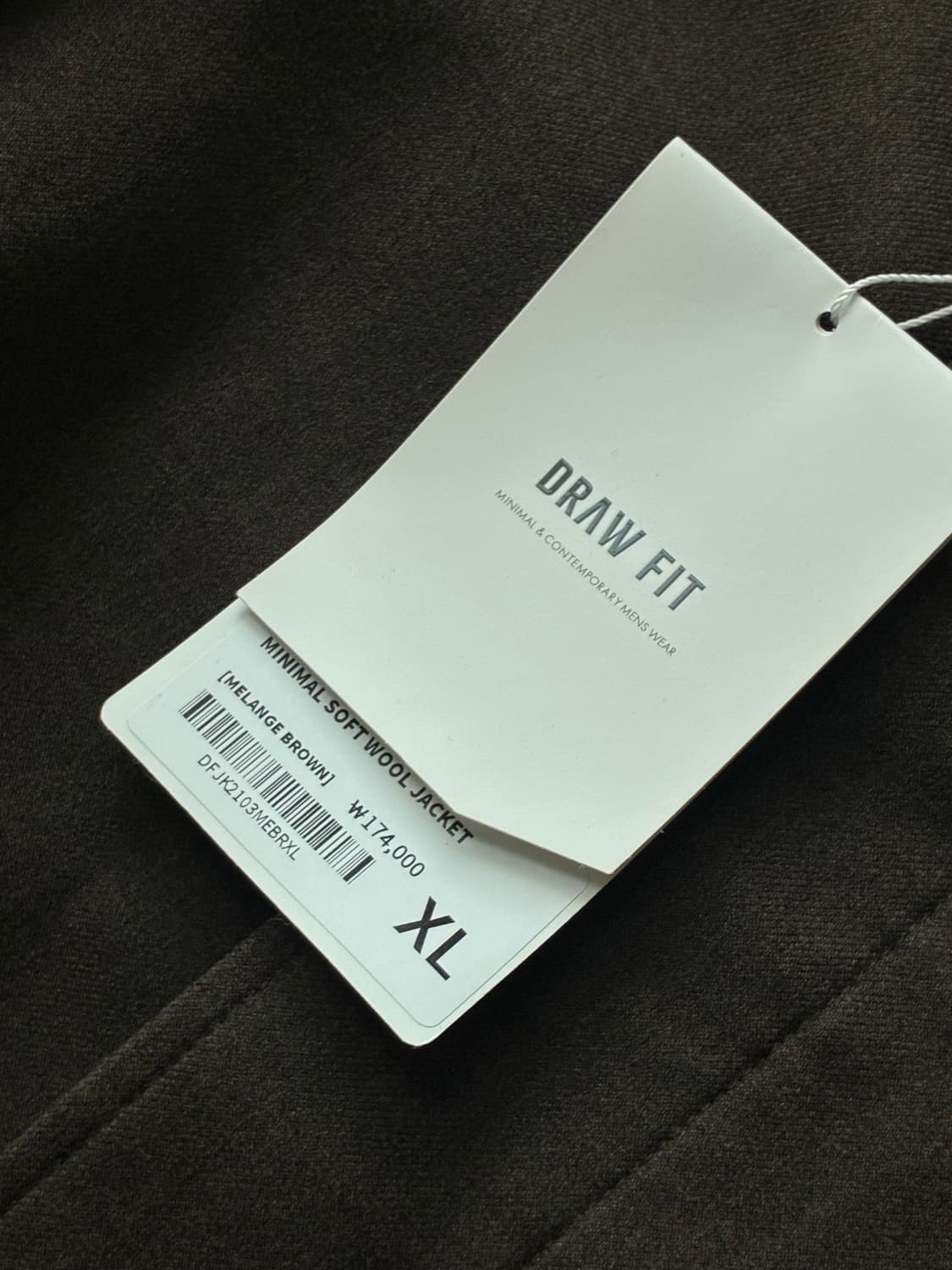 (새상품)(XL) 드로우핏 도브 울 미니멀 라인 자켓 DARK BROWN 상품이미지10