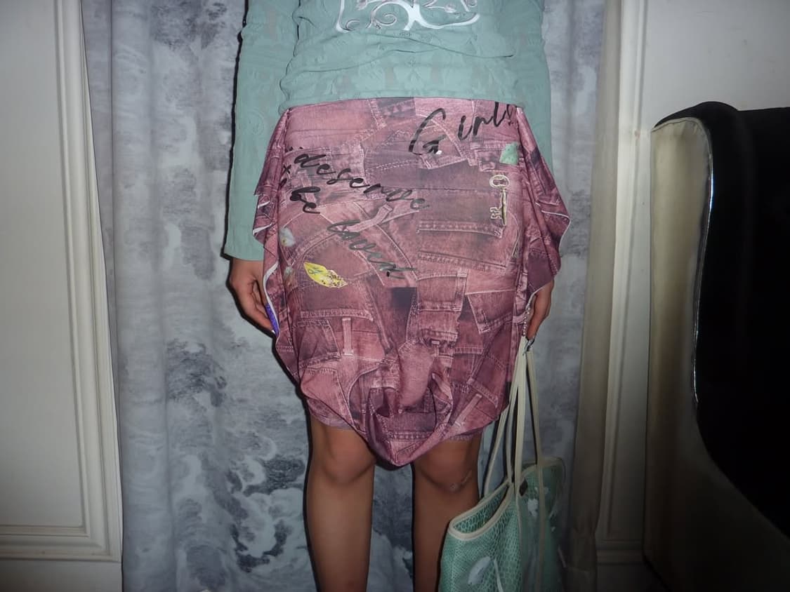 Denim printing skirt 상품이미지3