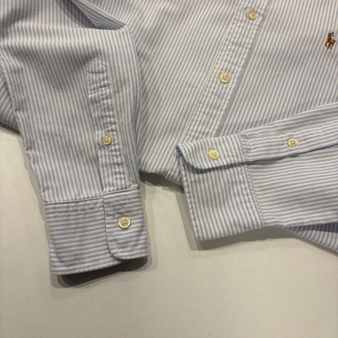 [M] 폴로 랄프로렌 커스텀핏 블루 스트라이프 셔츠 D152 상품이미지7