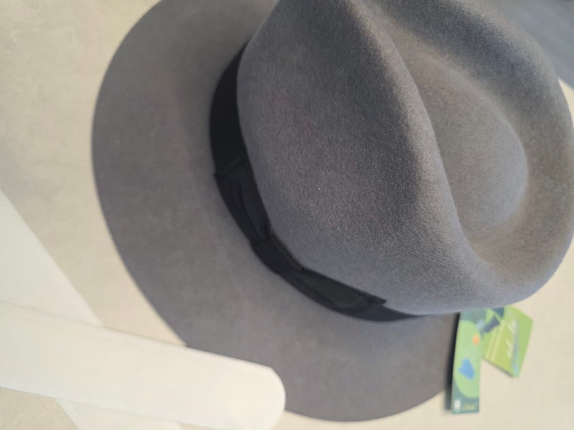 프리미엄 100%양모 페도라 그레이 블랙리본 사이즈 57cm 상품이미지4