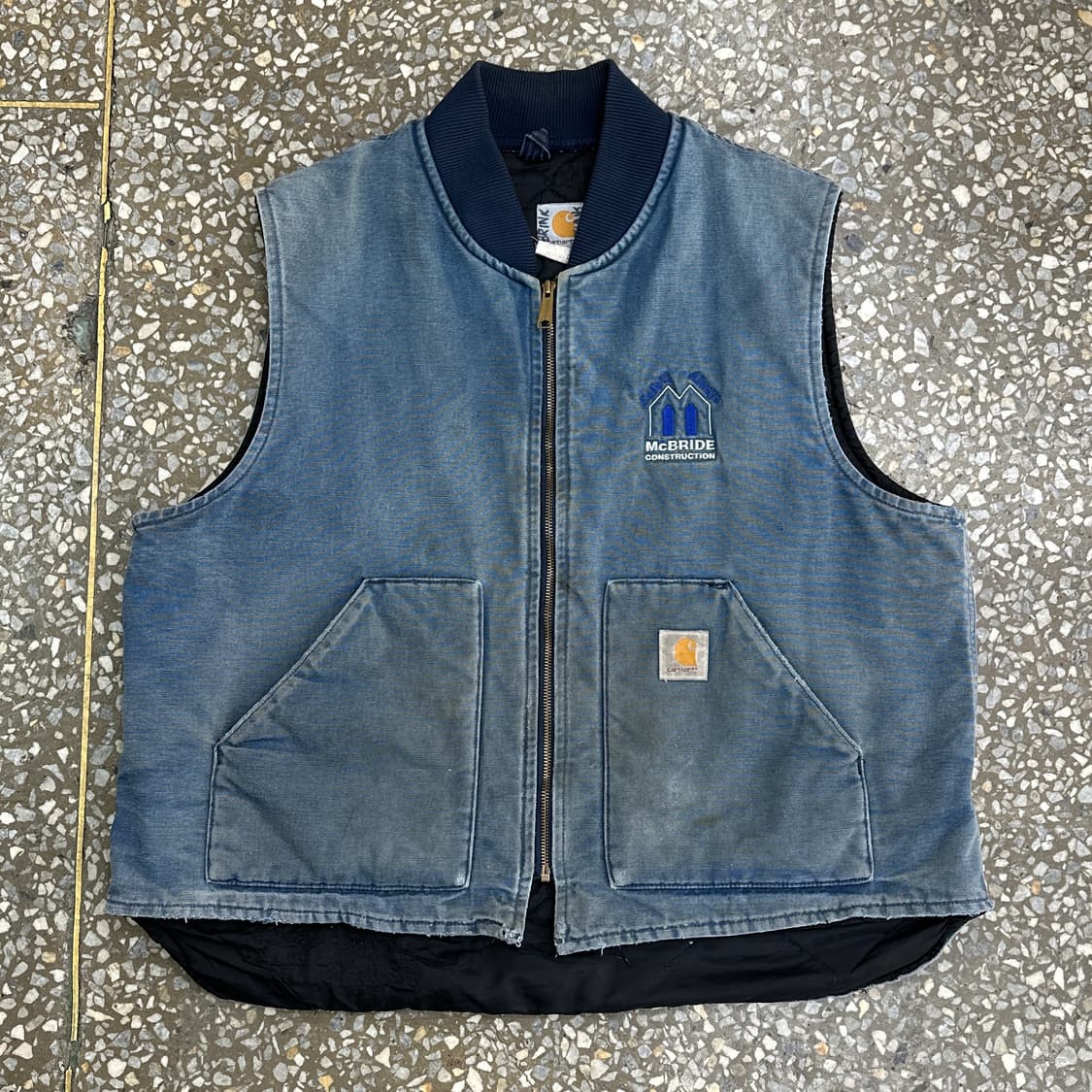 90s USA 칼하트 V01-NVY 워크 베스트 XXL 상품이미지1