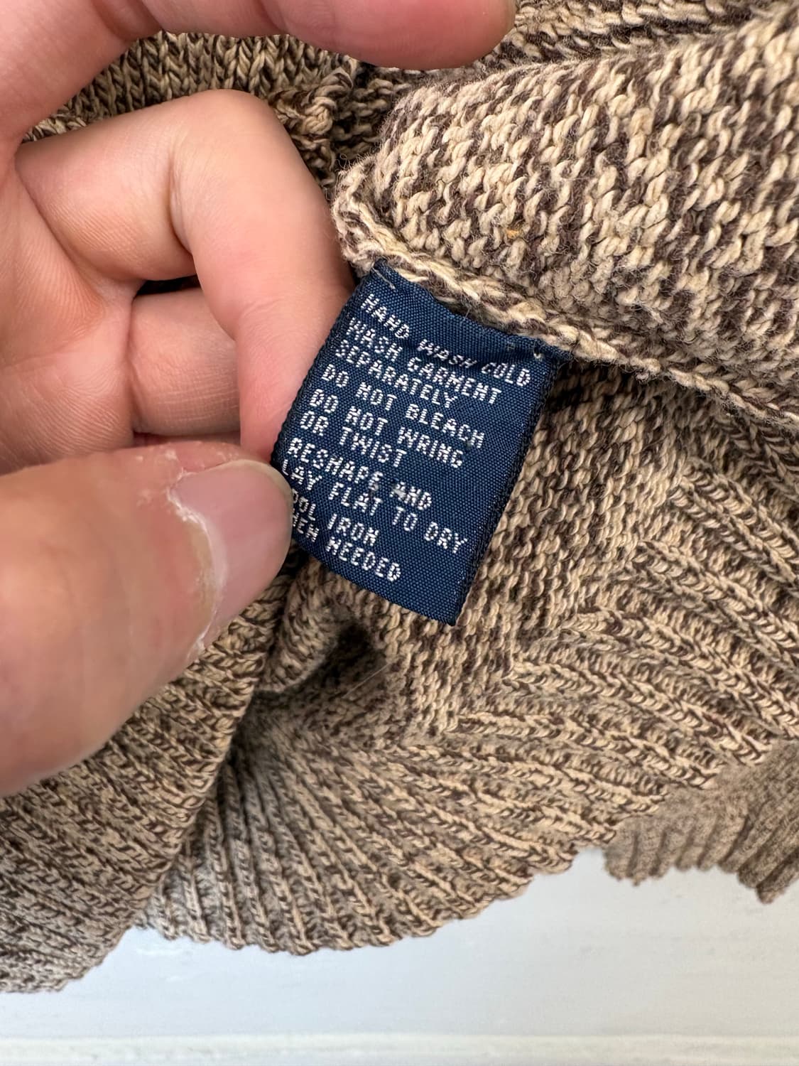 폴로랄프로렌 빈티지 리사이클 코튼 브라운 반집업 니트 상품이미지6