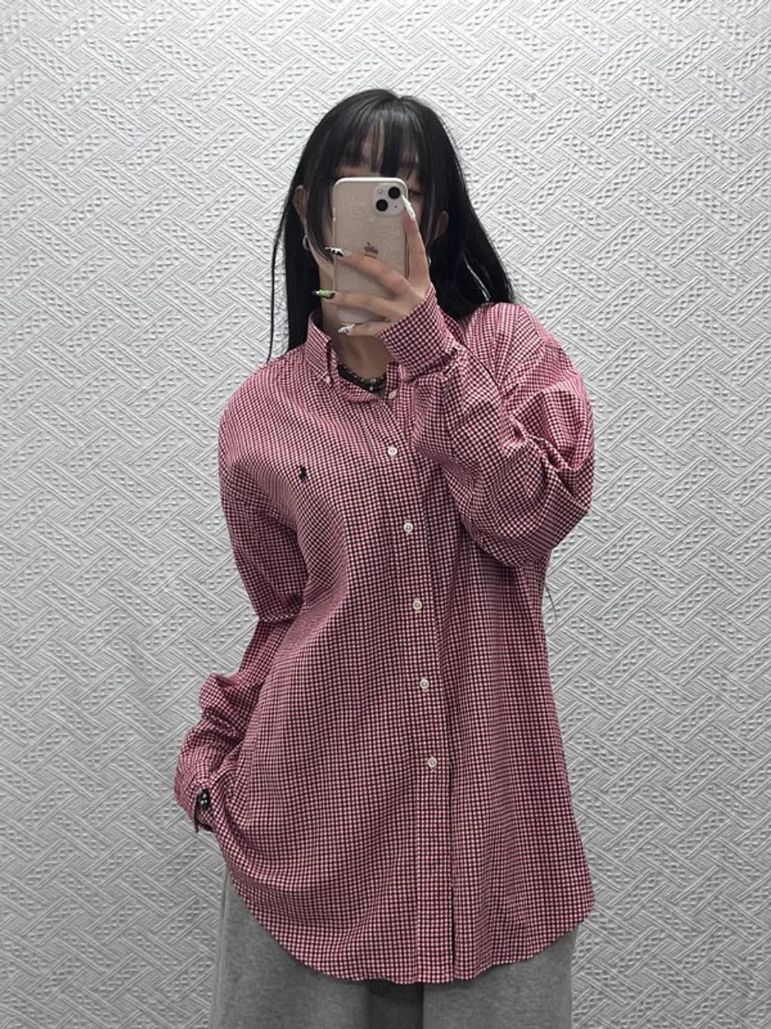 폴로 랄프로렌 컨트리 레트로 오버핏 깅엄체크 셔츠 M C08747 상품이미지2