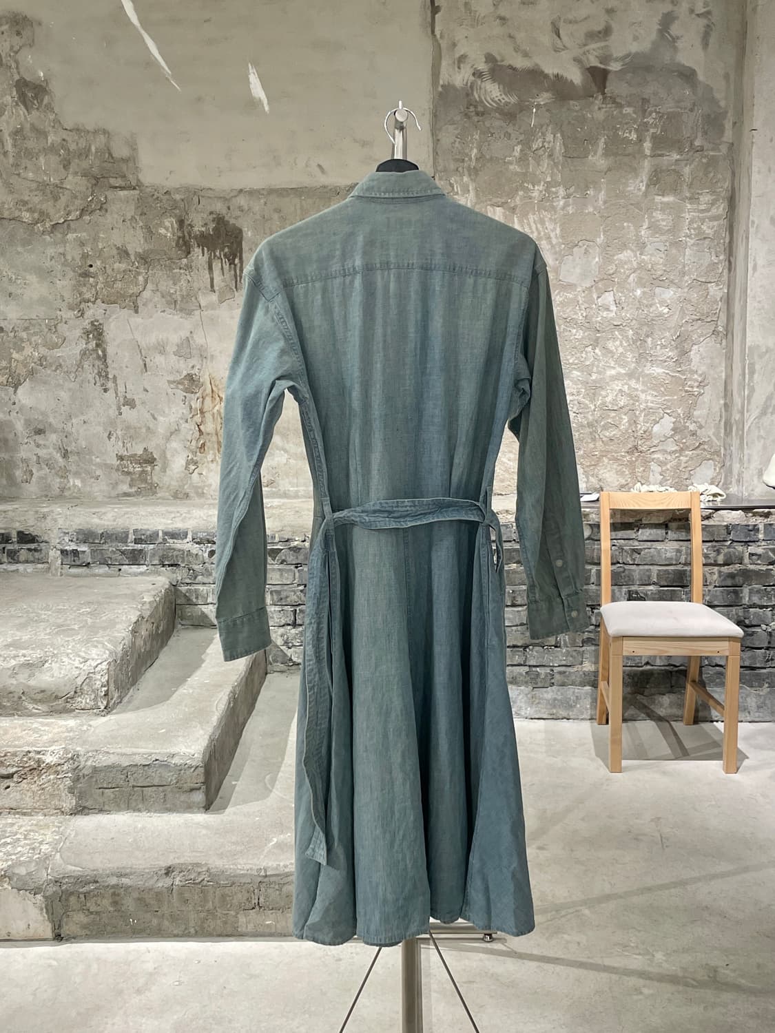 폴로 랄프로렌 연청 웨이스트 밴드 샴브레이 롱 원피스 상품이미지6