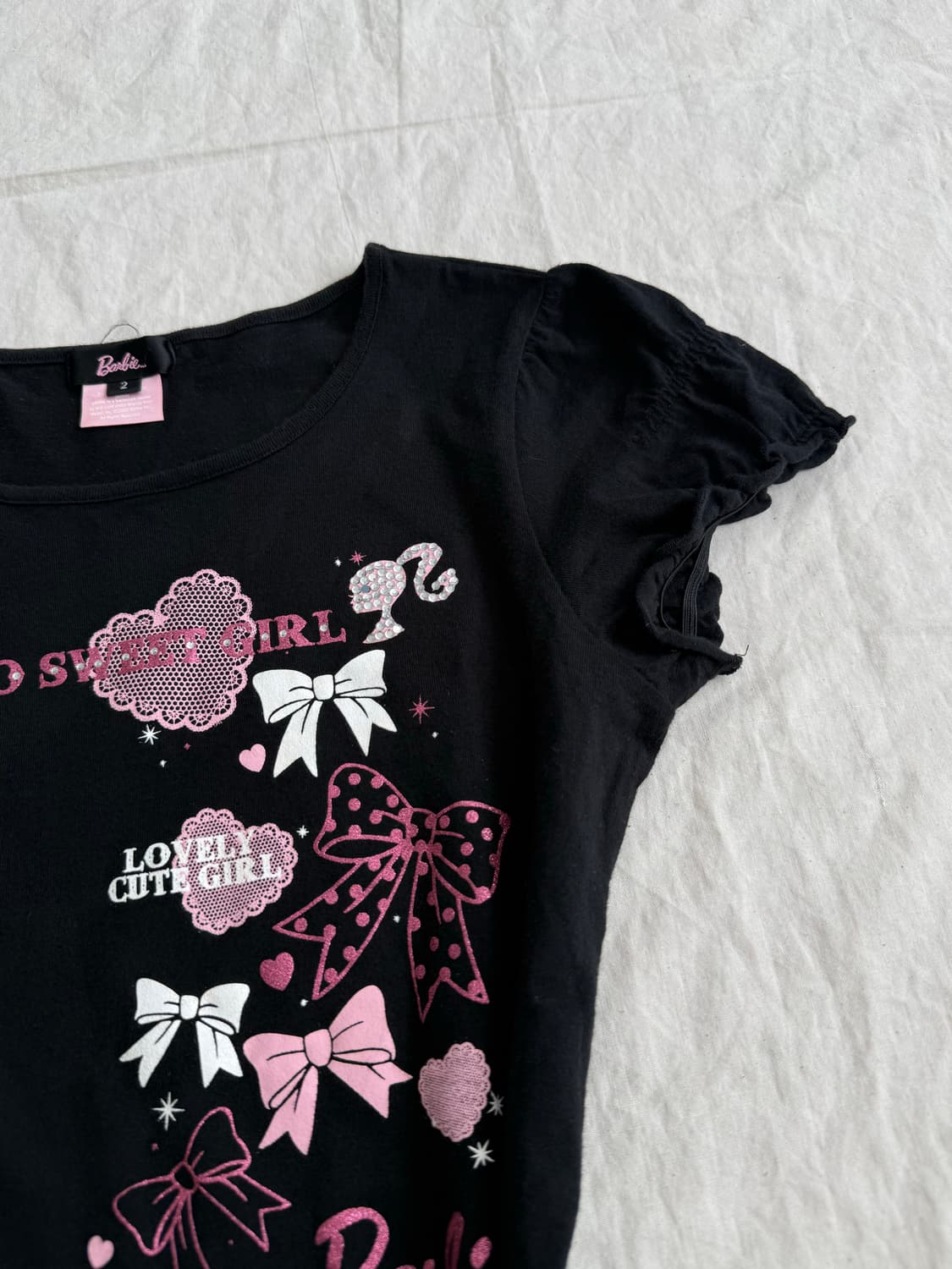 바비 갸루 로걀 딱붙 반팔탑 상품이미지3