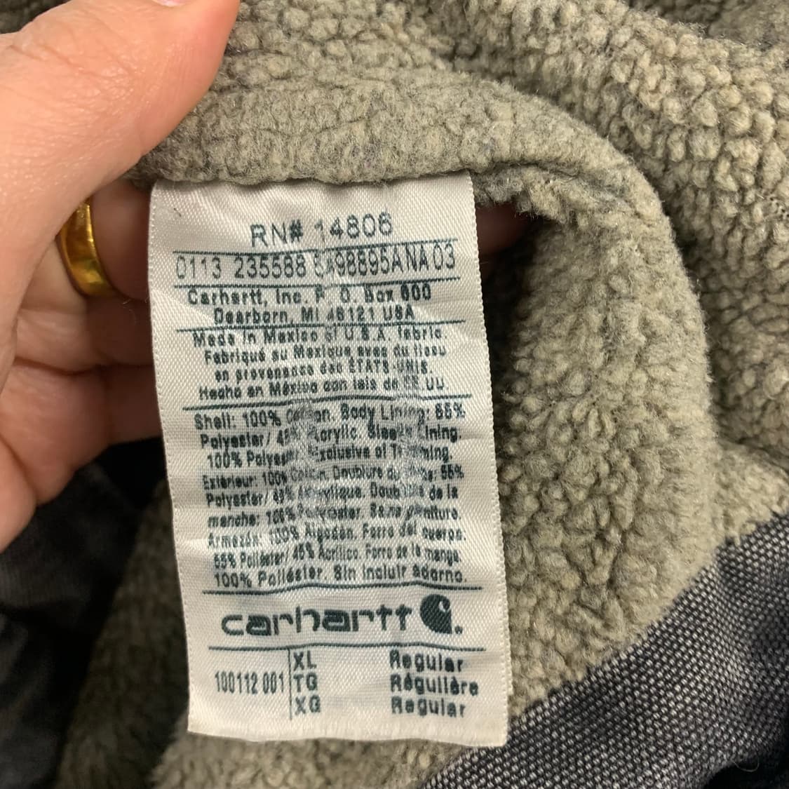 칼하트 og 가죽탭 워크 자켓 상품이미지5