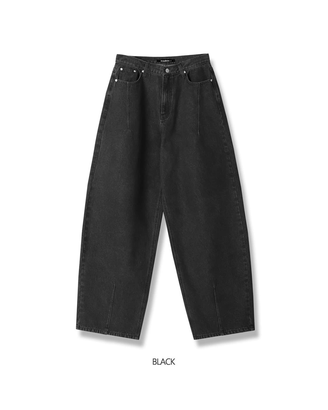 어반드레스 비아스 핀턱 데님 팬츠 블랙 상품이미지1