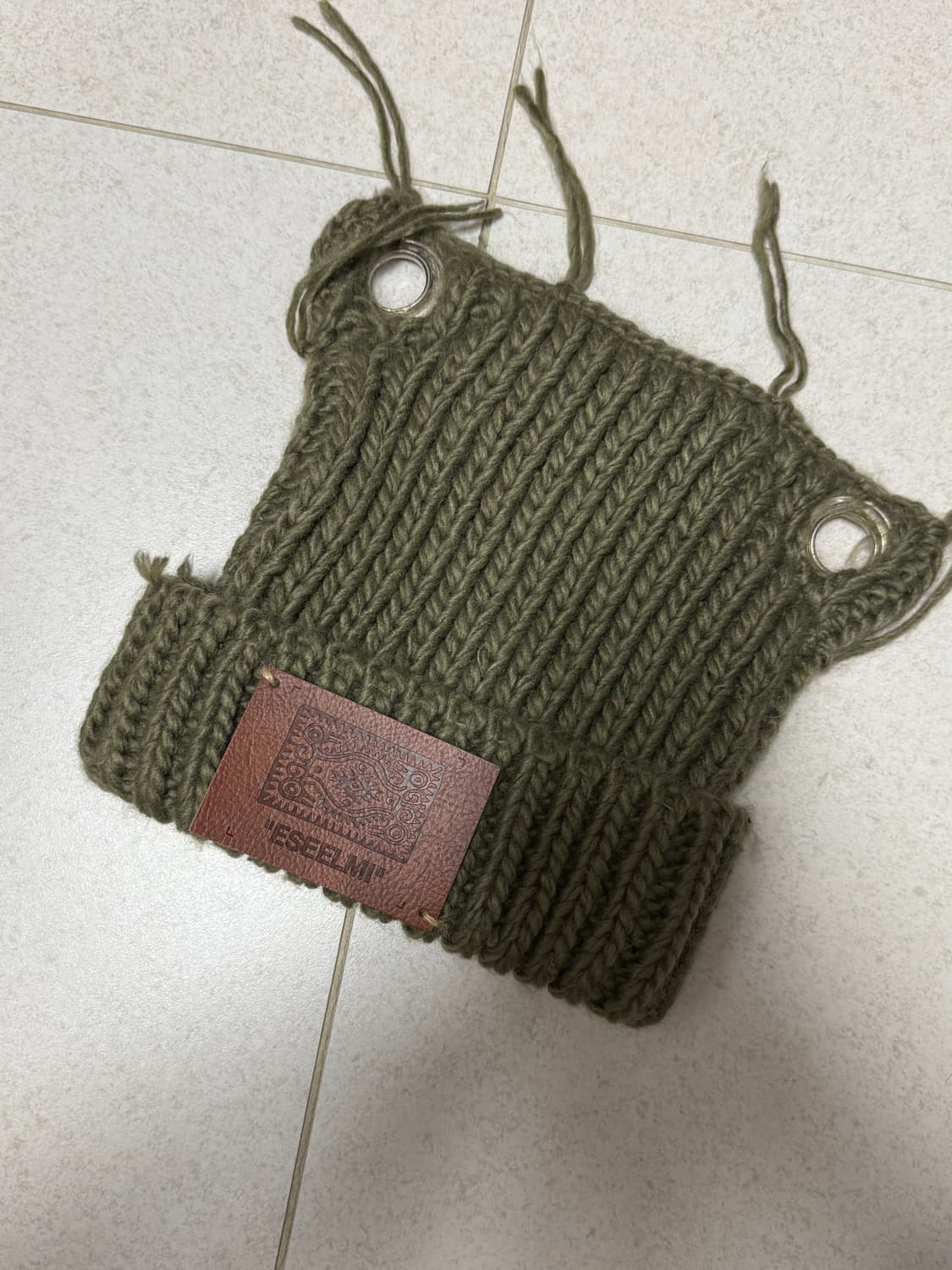 에씰미 Rectangle eyelet 니트 햇 비니 상품이미지2