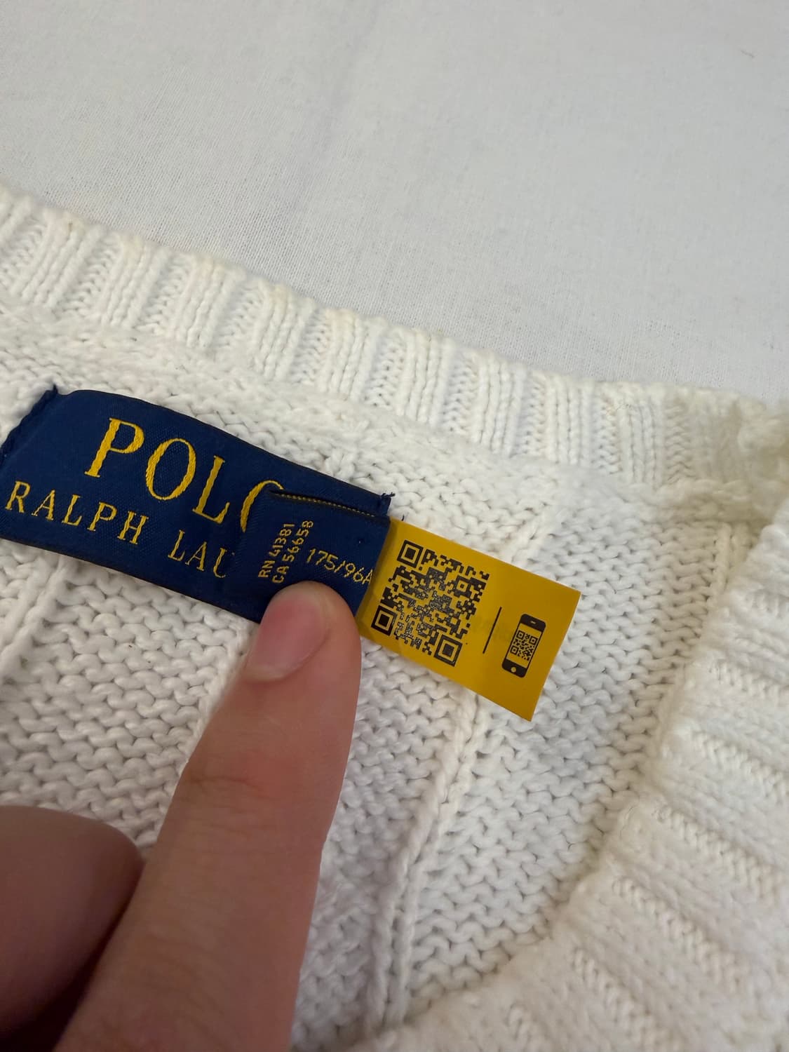 최신형) 폴로 랄프로렌 꽈배기 케이블 니트 화이트 상품이미지7