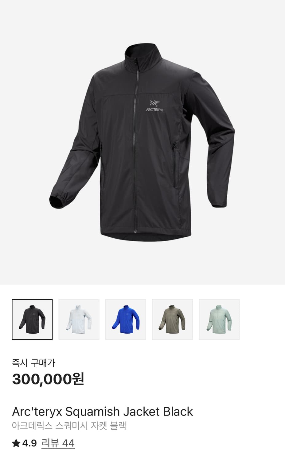 아크테릭스 스쿼미시 자켓 블랙 (논후디) M 상품이미지1