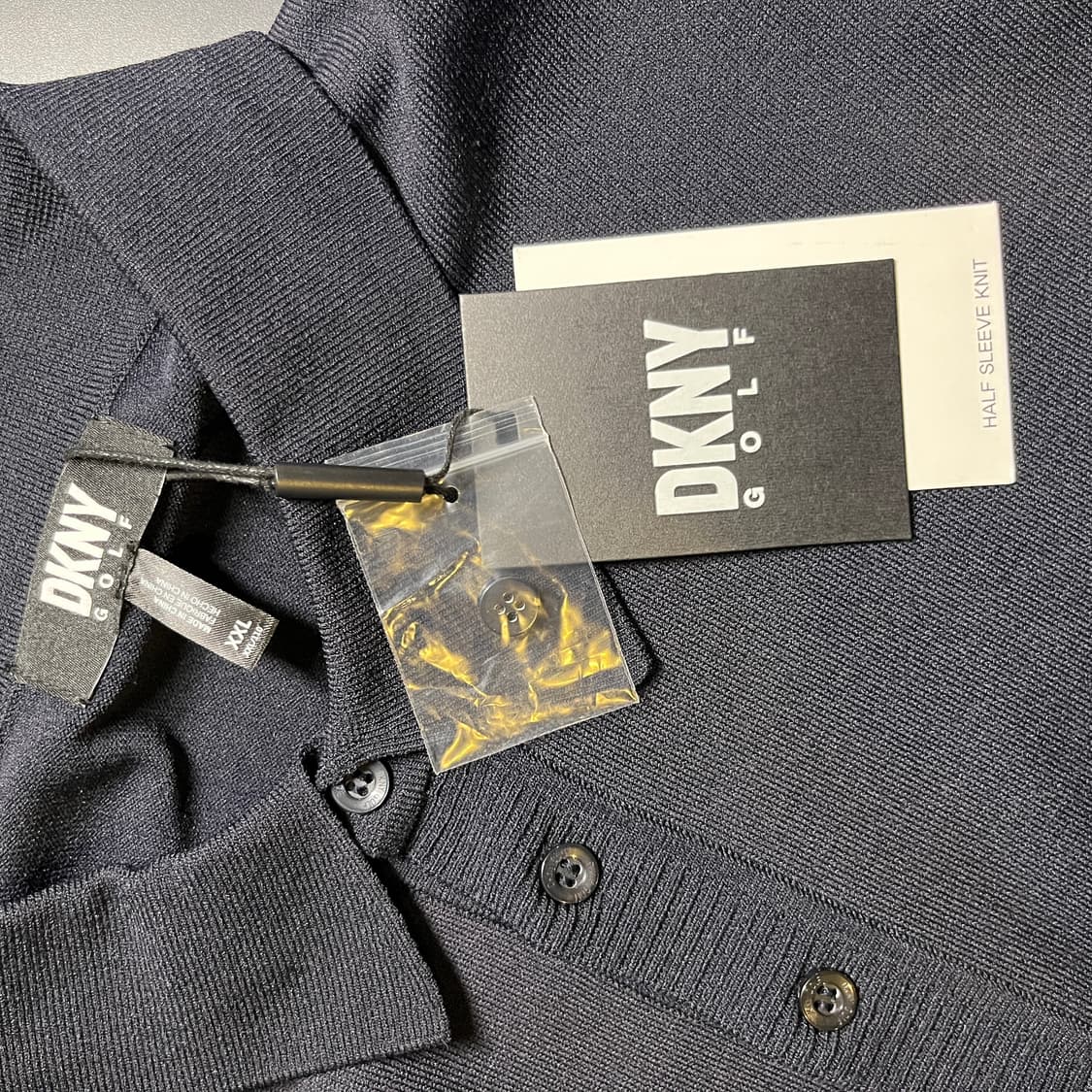  DKNY 골프 니트 반팔카라티 블랙 상품이미지5