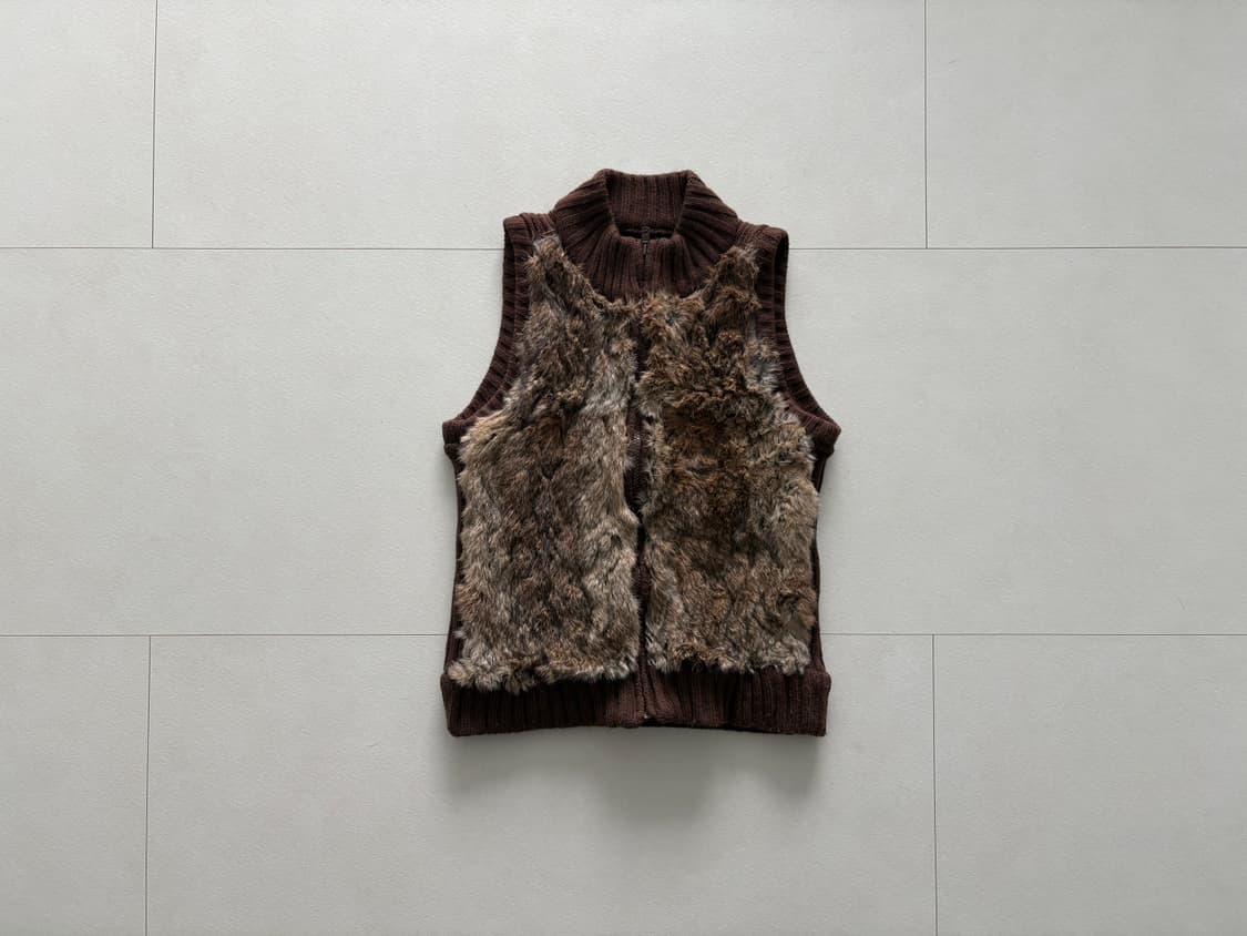 faux fur knit vest 상품이미지1