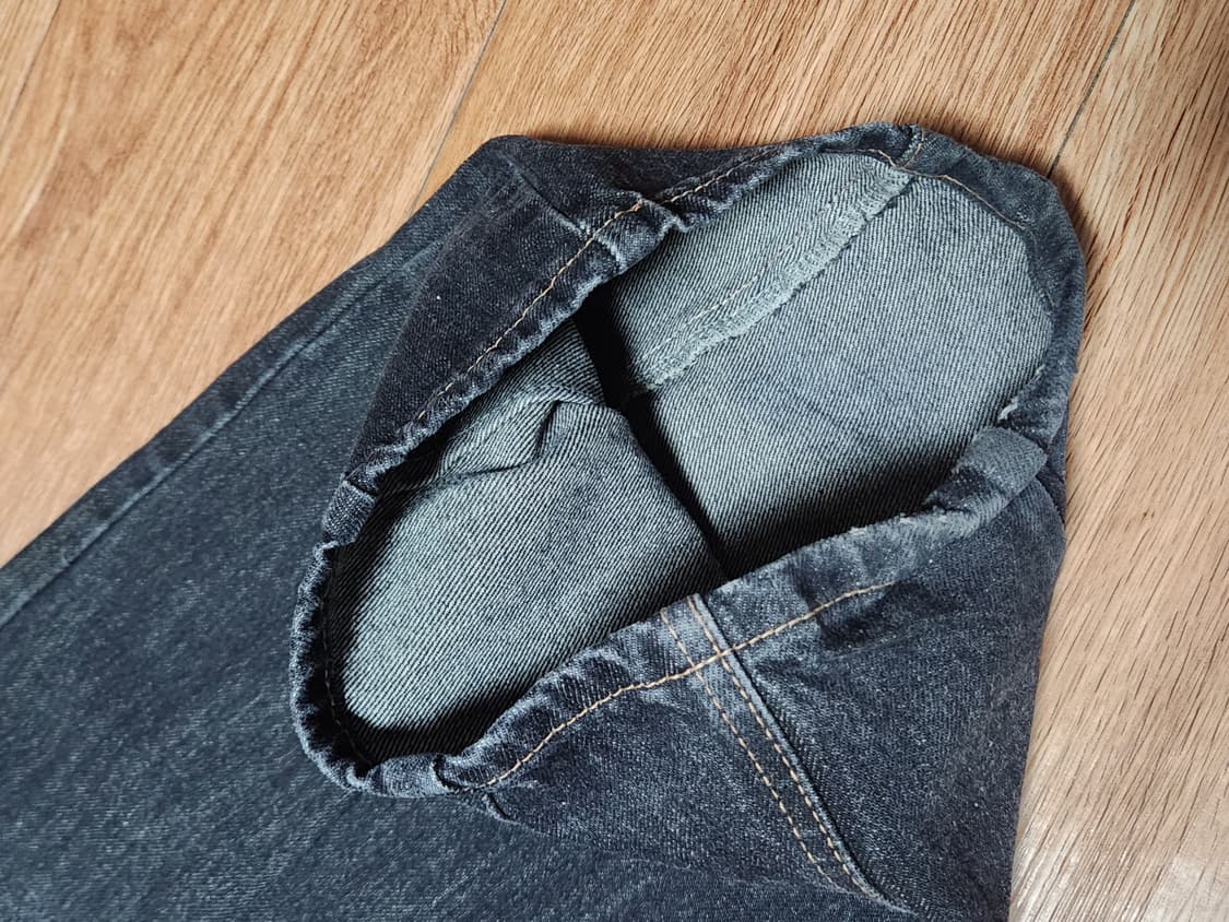 인템포무드 레이지 벌룬핏 데님_워시블랙 상품이미지4