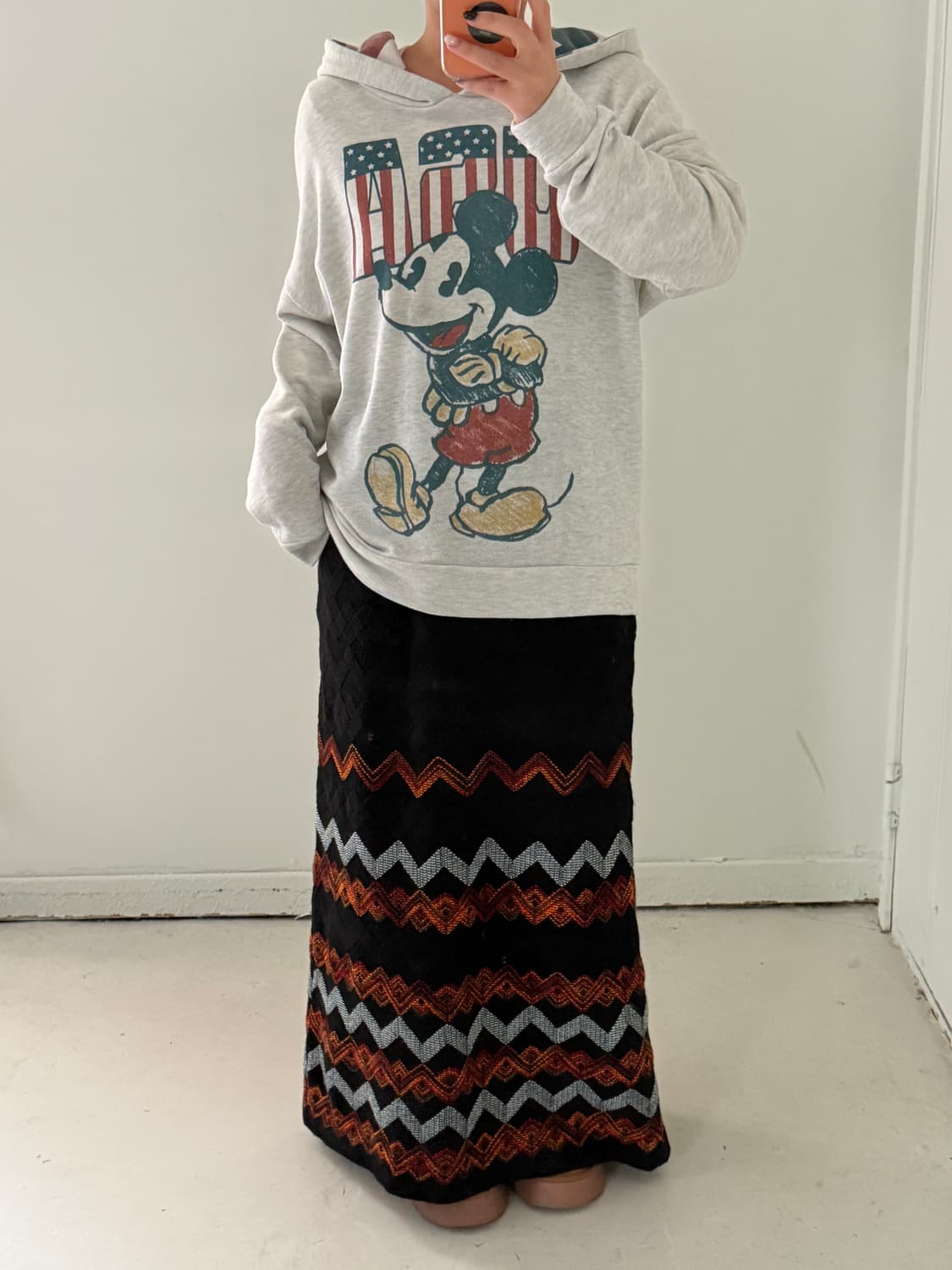 일본빈티지 자수 맥시 롱 니트스커트 상품이미지4