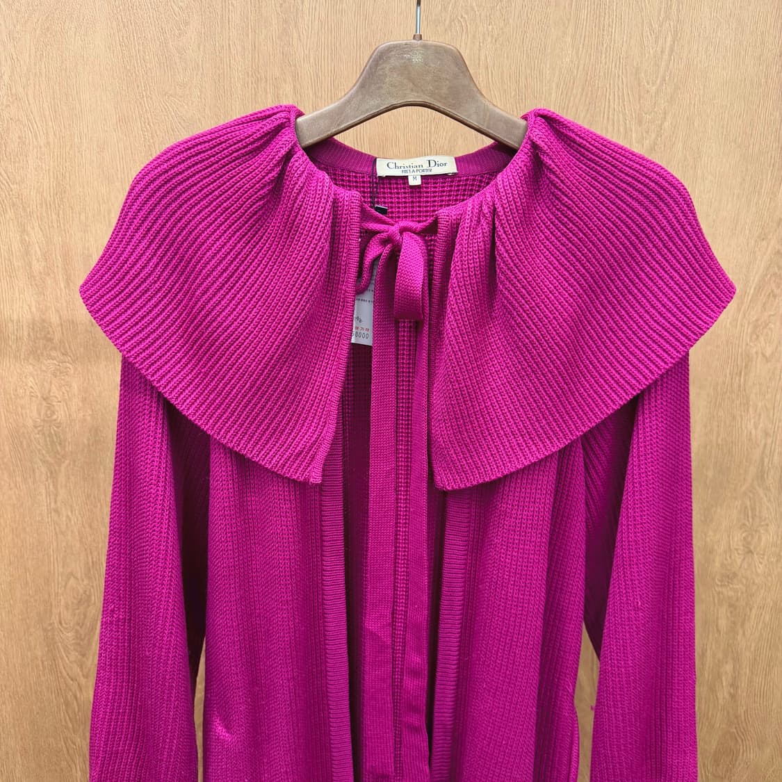 크리스찬 디올 롱 니트 가디건 원피스 케이프 숄더 리본 스트랩 핑크 상품이미지4