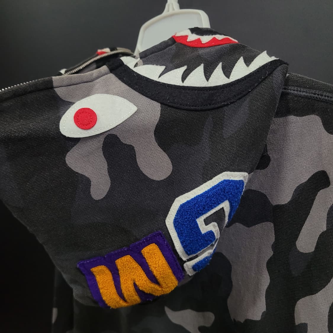 베이프 빈티지 블랙 흑계 시티 카모 샤크 후드 A Bathing Ape 상품이미지5