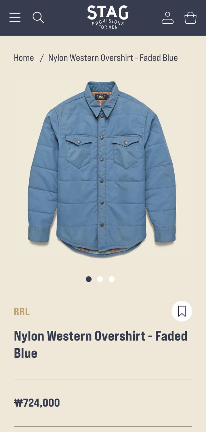 RRL 웨스턴 오버셔츠 페이디드 블루 XL 상품이미지1