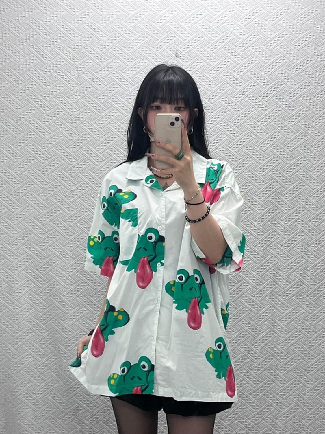 오베이 빈티지 스트릿 키치 프로그맨 반팔 셔츠 XXL C11815 상품이미지2
