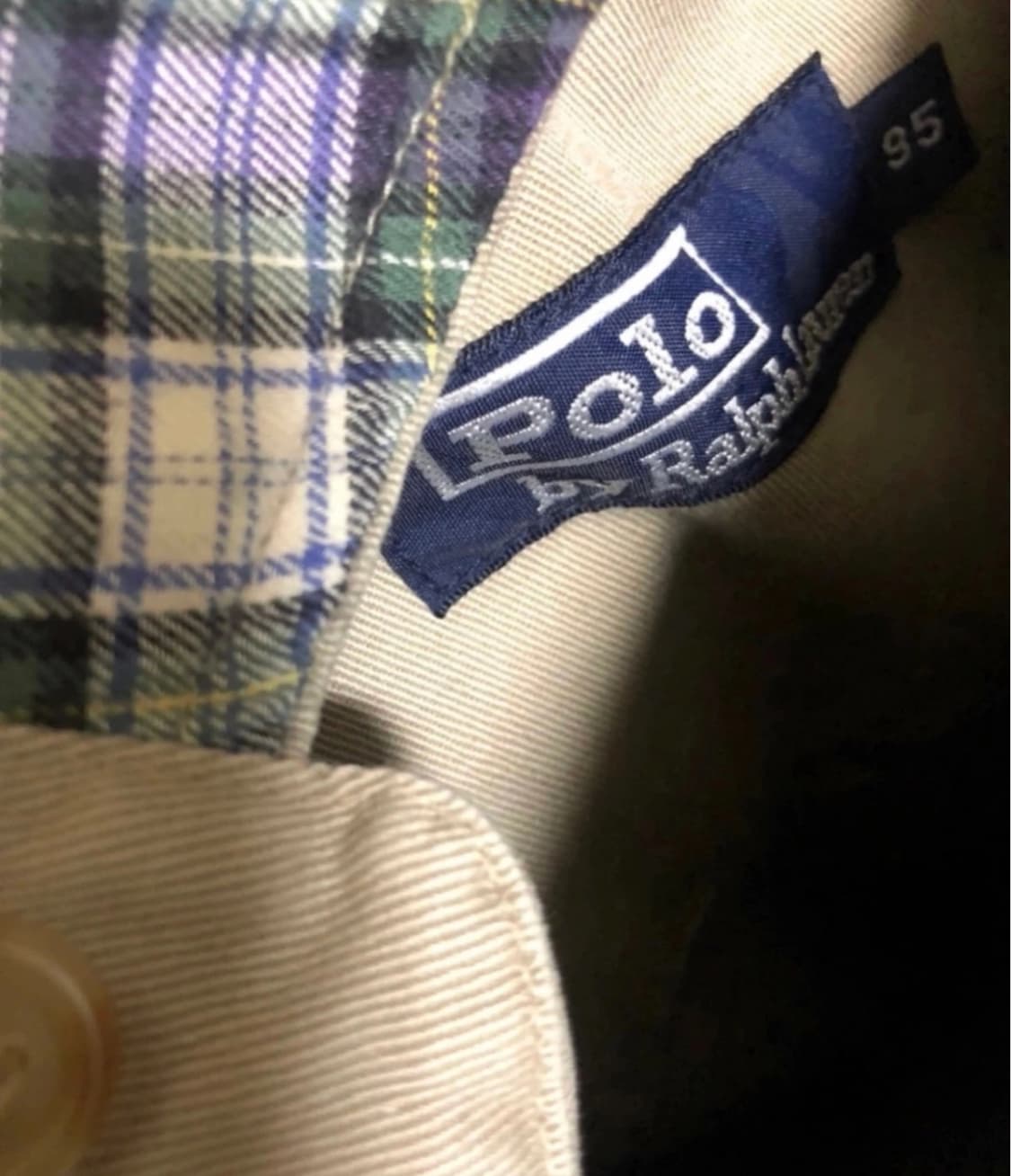 폴로 체크카라 빈티지 자켓 사이즈 95 상품이미지4