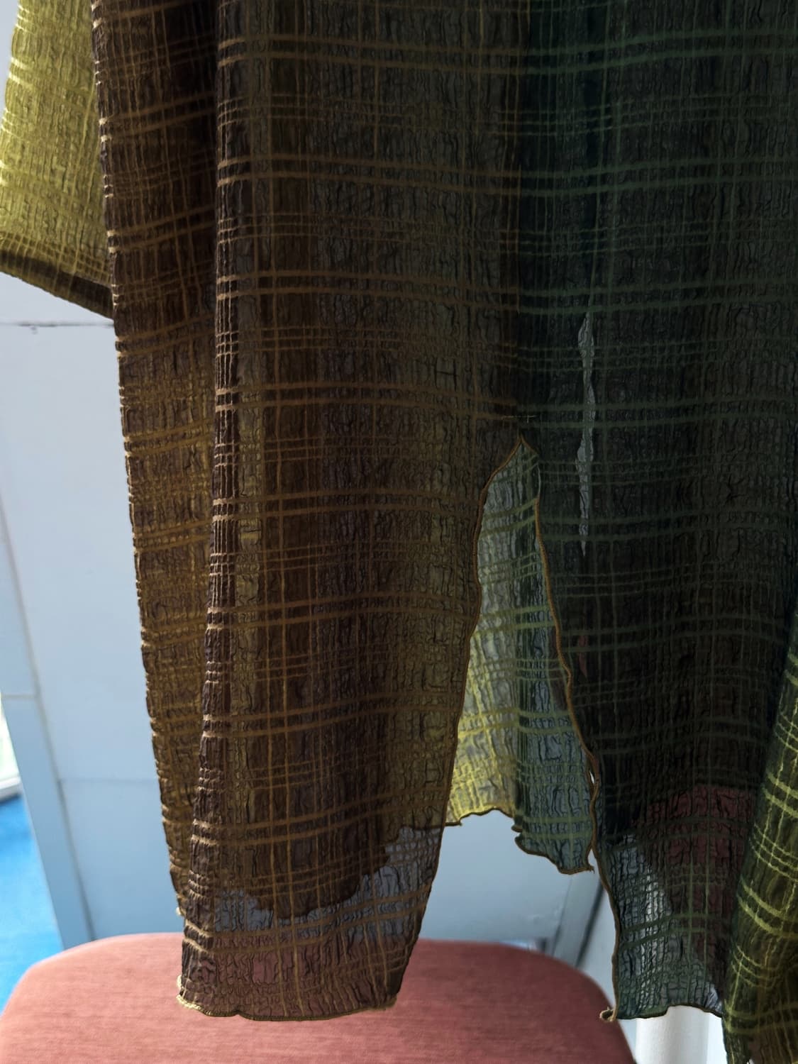 Sheer fabric shirred design panel TOP 상품이미지7