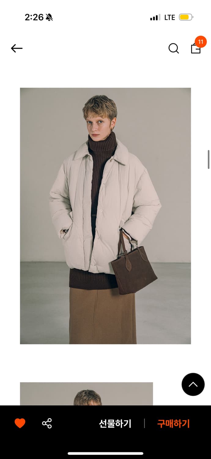 [고민영 패딩❤️‍🔥] 시야쥬 Siyazu 패딩 하프 코트 아이보리 ( 상품이미지3